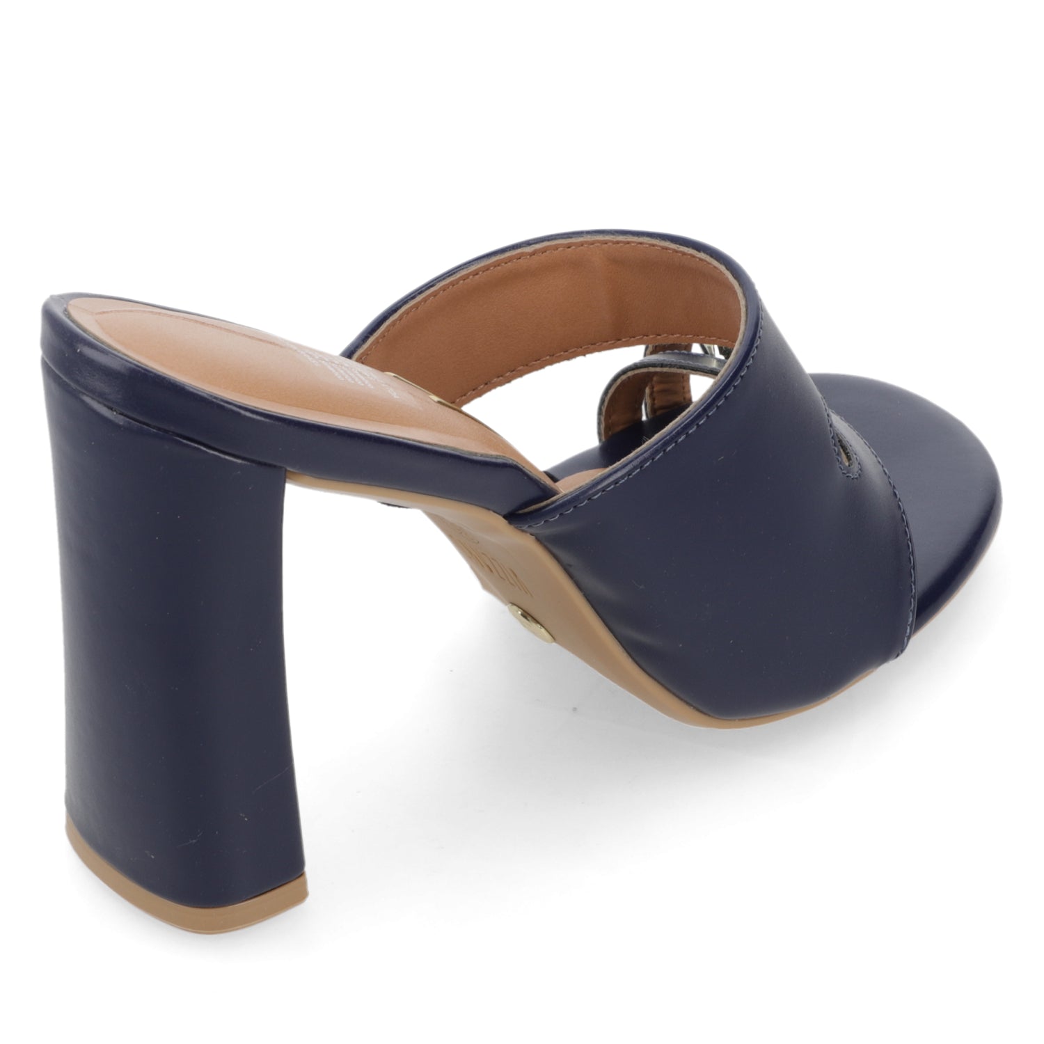 Sandalia Taco Ancho Alto Azul Marino Vizzano Ecocuero 34 / Azul Marino