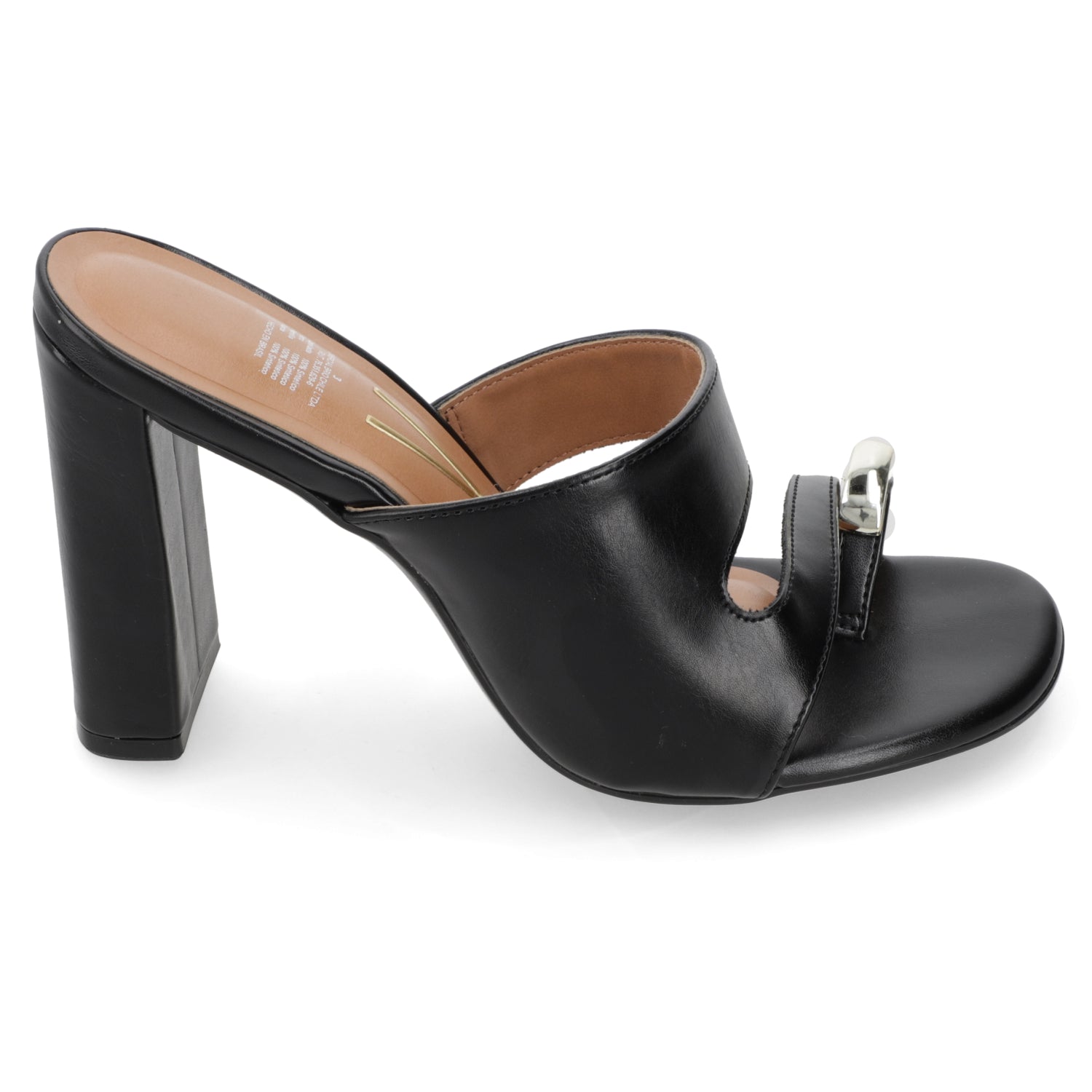 Sandalia Taco Ancho Alto Negro Vizzano Ecocuero 34 / Negro