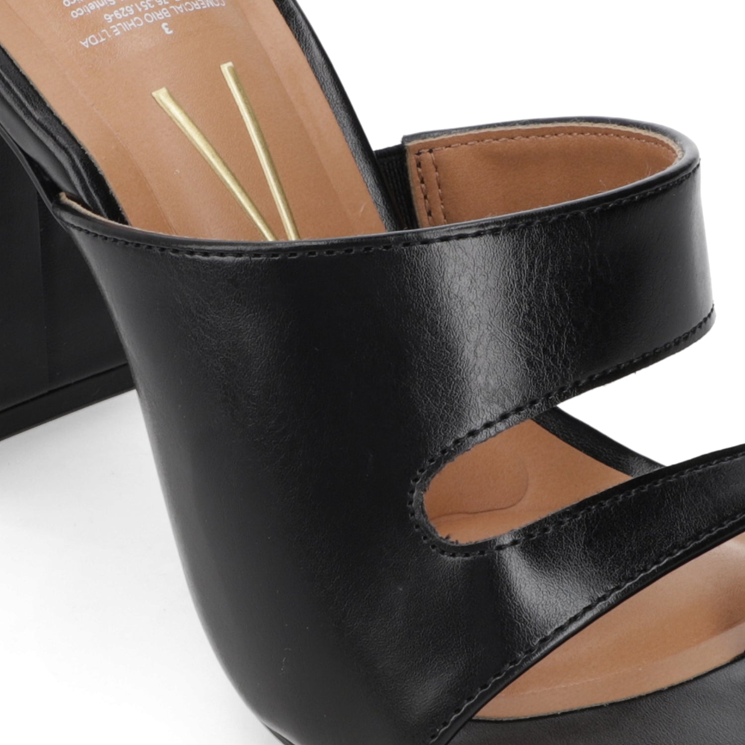 Sandalia Taco Ancho Alto Negro Vizzano Ecocuero 34 / Negro