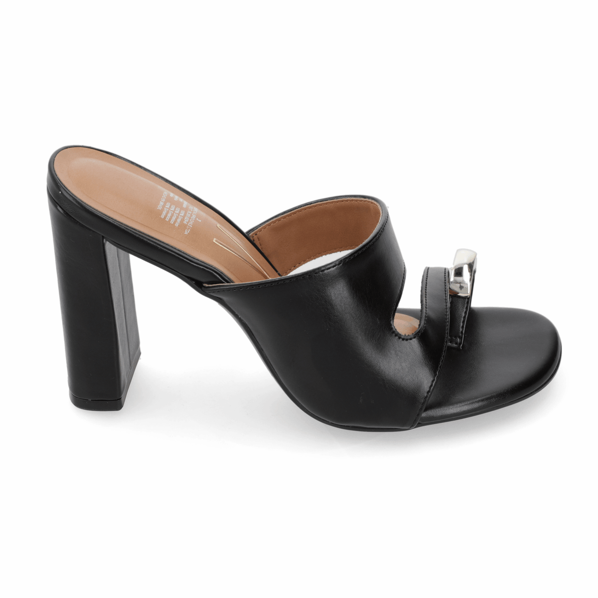 Sandalia Taco Ancho Alto Negro Vizzano Ecocuero 34 / Negro