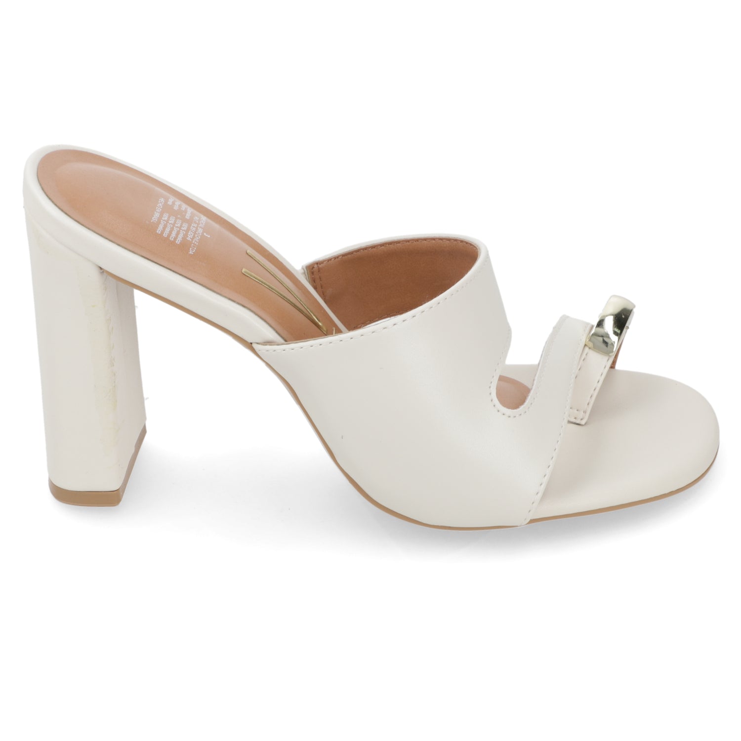 Sandalia Taco Ancho Alto Blanco OFF Vizzano Ecocuero 34 / Blanco OFF