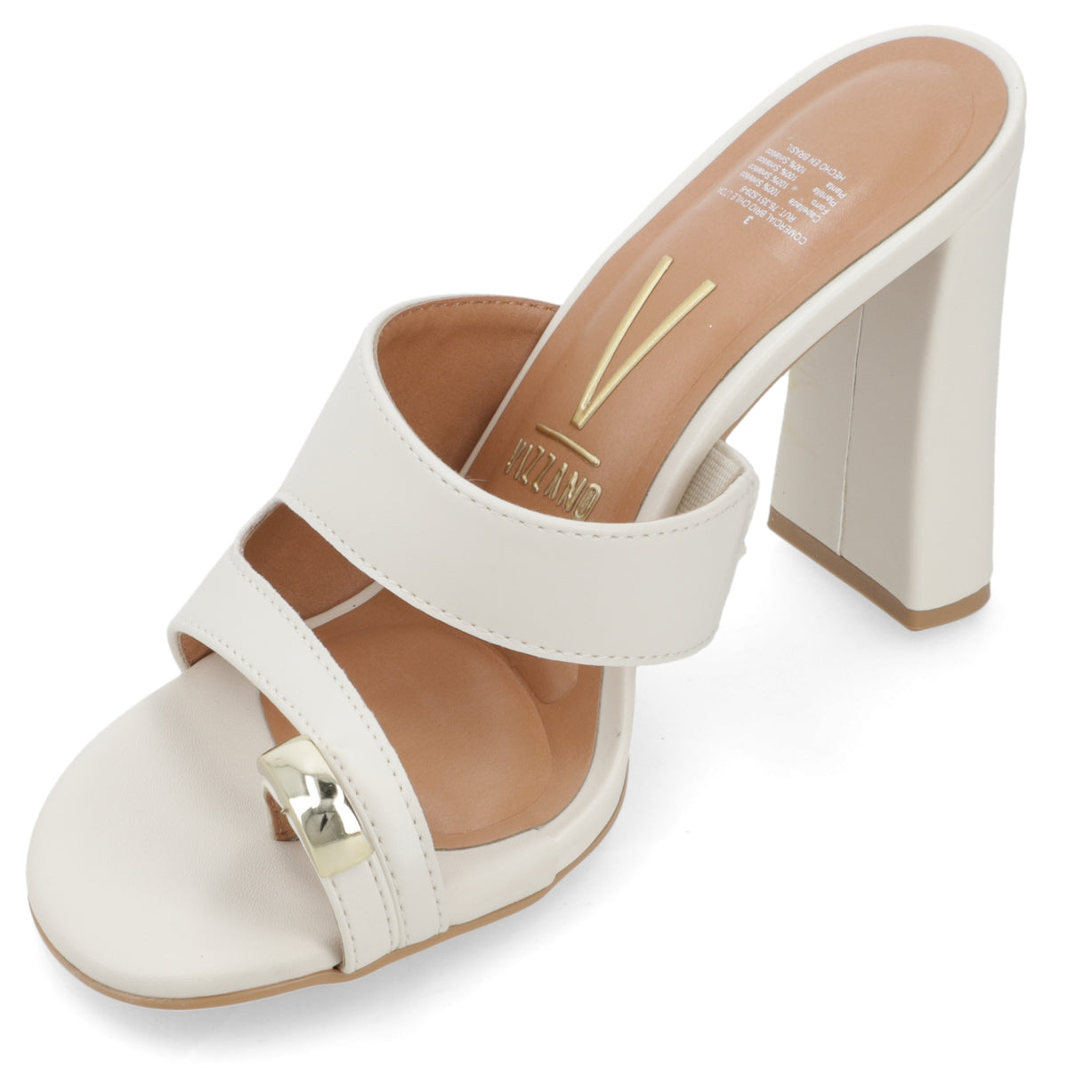 Sandalia Taco Ancho Alto Blanco OFF Vizzano Ecocuero 34 / Blanco OFF