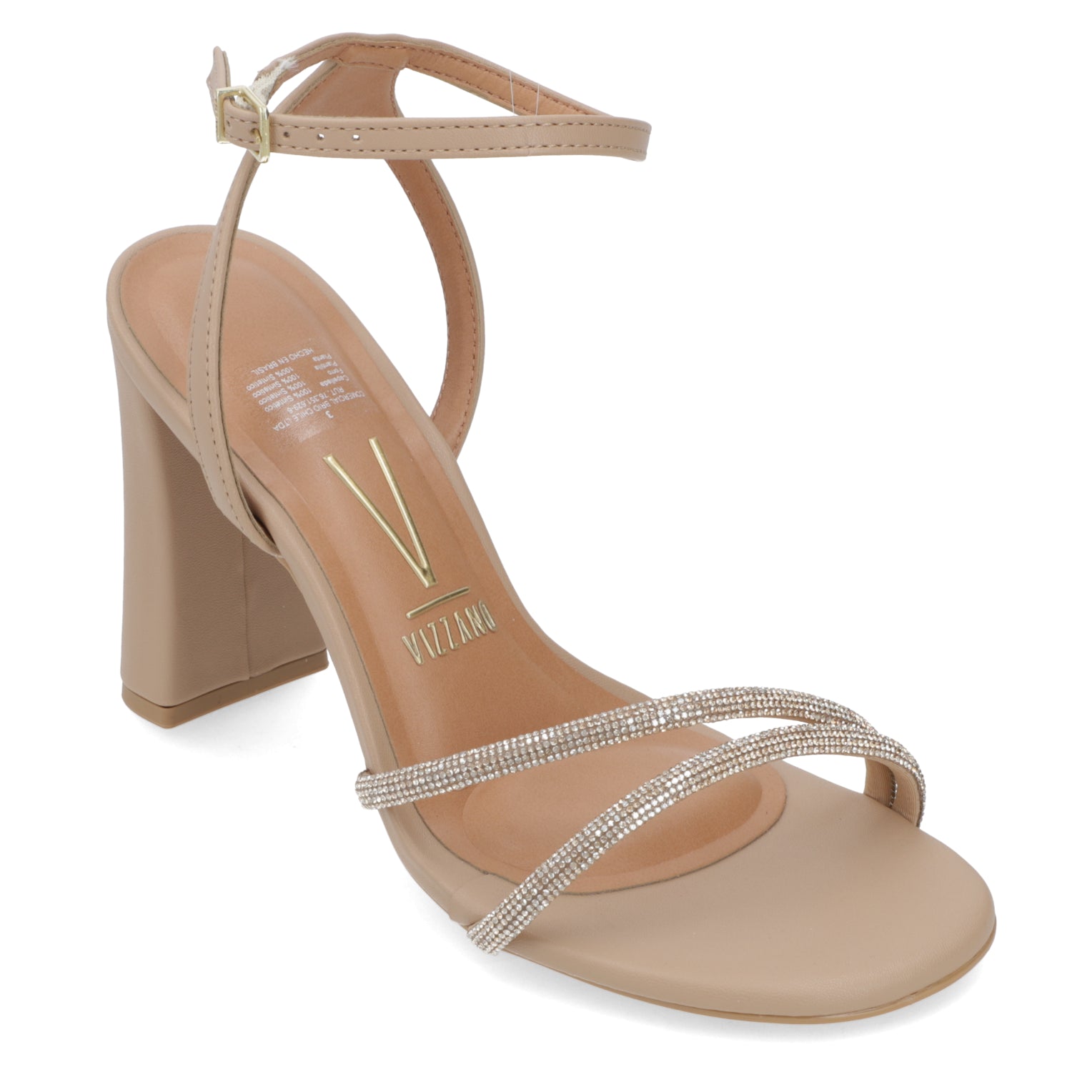 Sandalia Taco Ancho Alto Beige Vizzano Ecocuero 34 / Beige