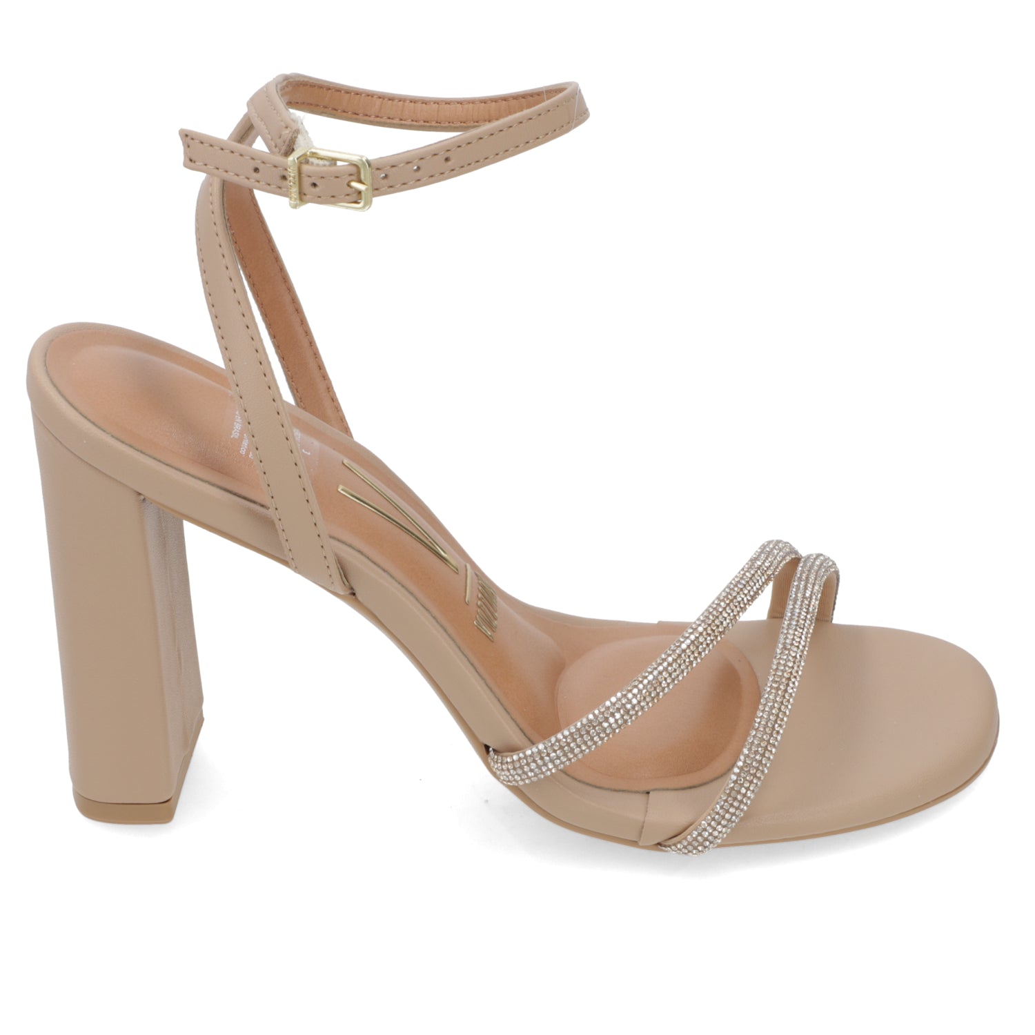 Sandalia Taco Ancho Alto Beige Vizzano Ecocuero 34 / Beige