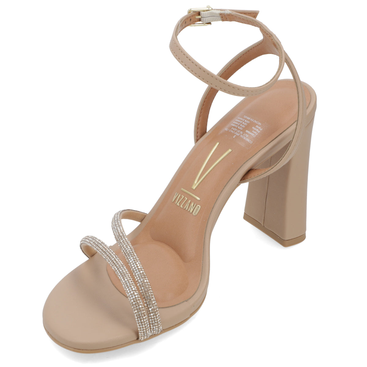 Sandalia Taco Ancho Alto Beige Vizzano Ecocuero 34 / Beige