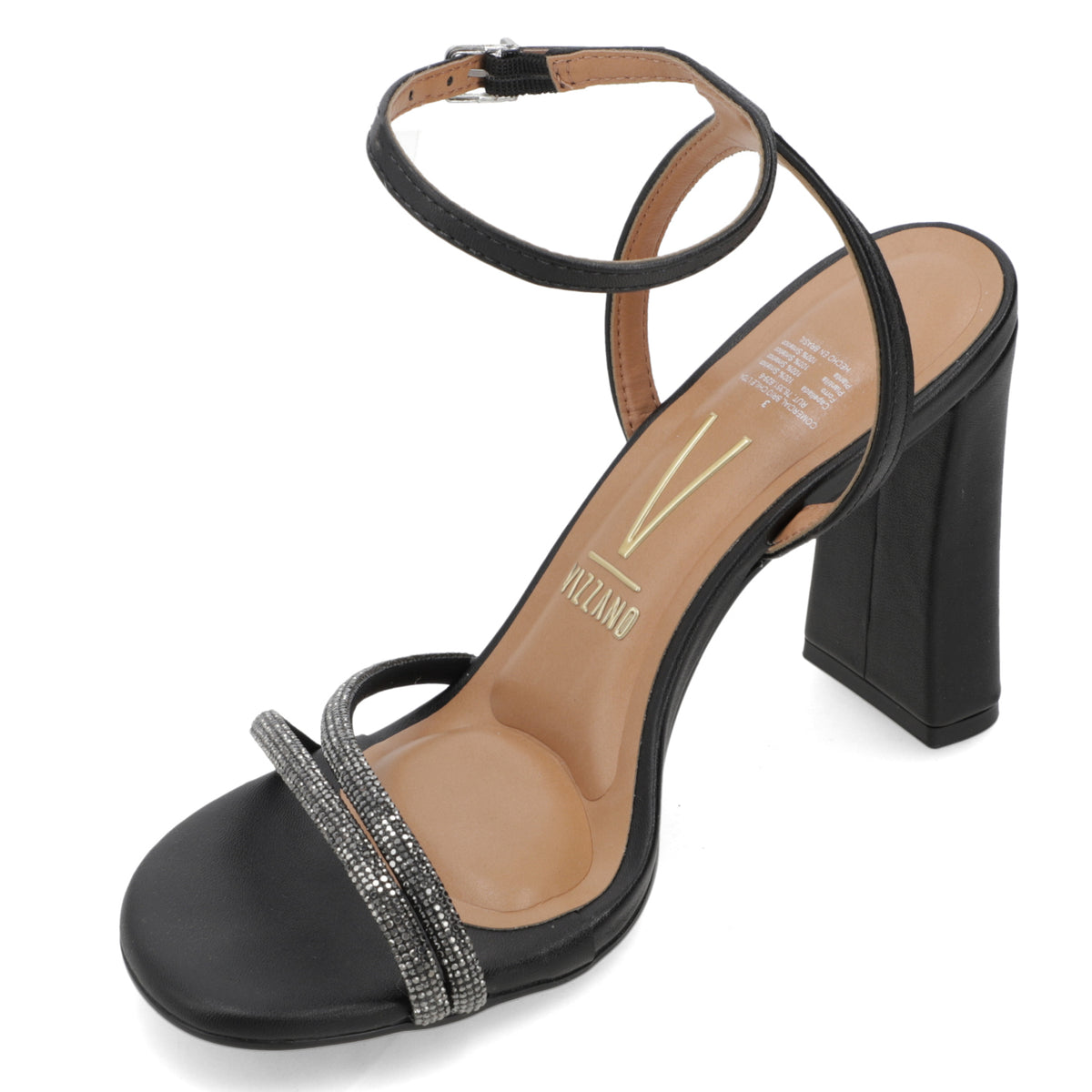 Sandalia Taco Ancho Alto Negro Vizzano Ecocuero 34 / Negro