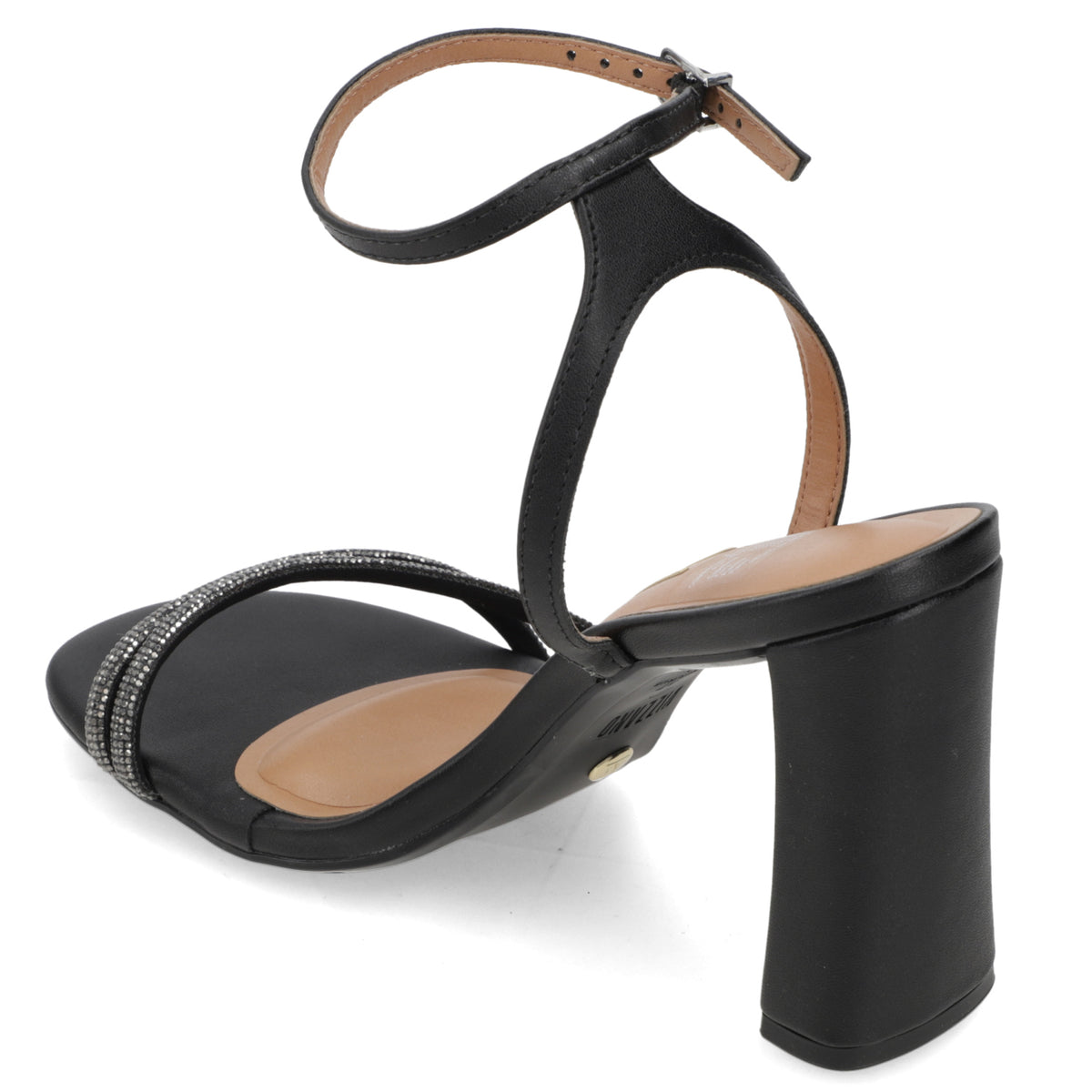 Sandalia Taco Ancho Alto Negro Vizzano Ecocuero 34 / Negro