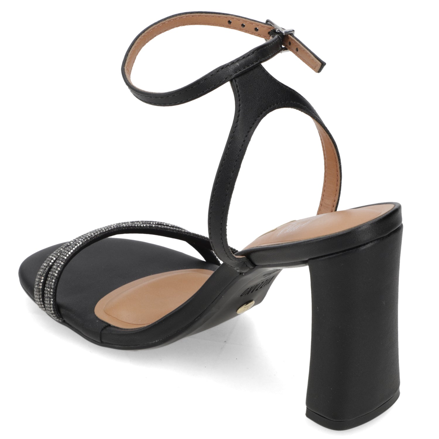 Sandalia Taco Ancho Alto Negro Vizzano Ecocuero 34 / Negro