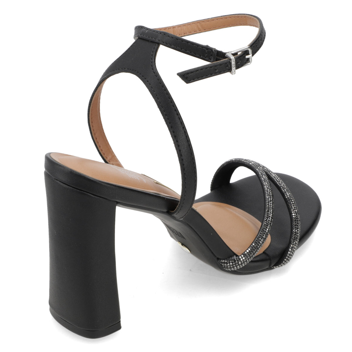 Sandalia Taco Ancho Alto Negro Vizzano Ecocuero 34 / Negro