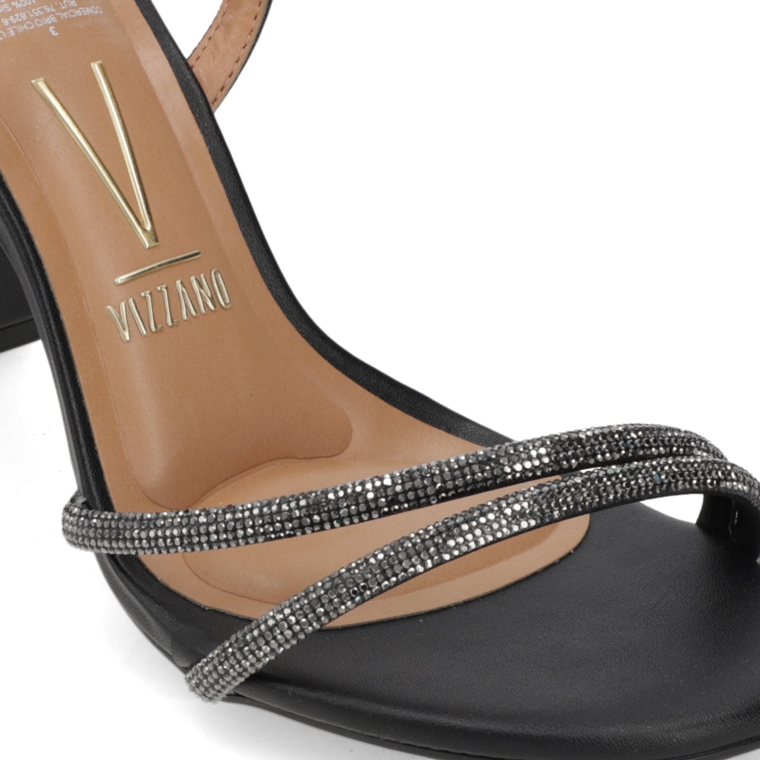 Sandalia Taco Ancho Alto Negro Vizzano Ecocuero 34 / Negro