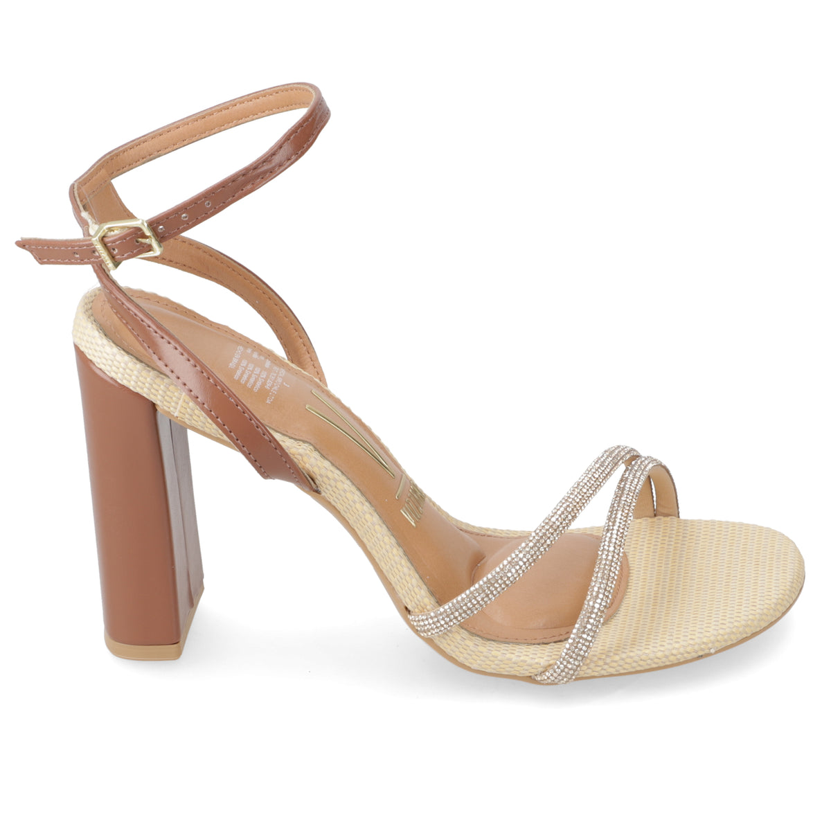 Sandalia Taco Ancho Alto Café Vizzano