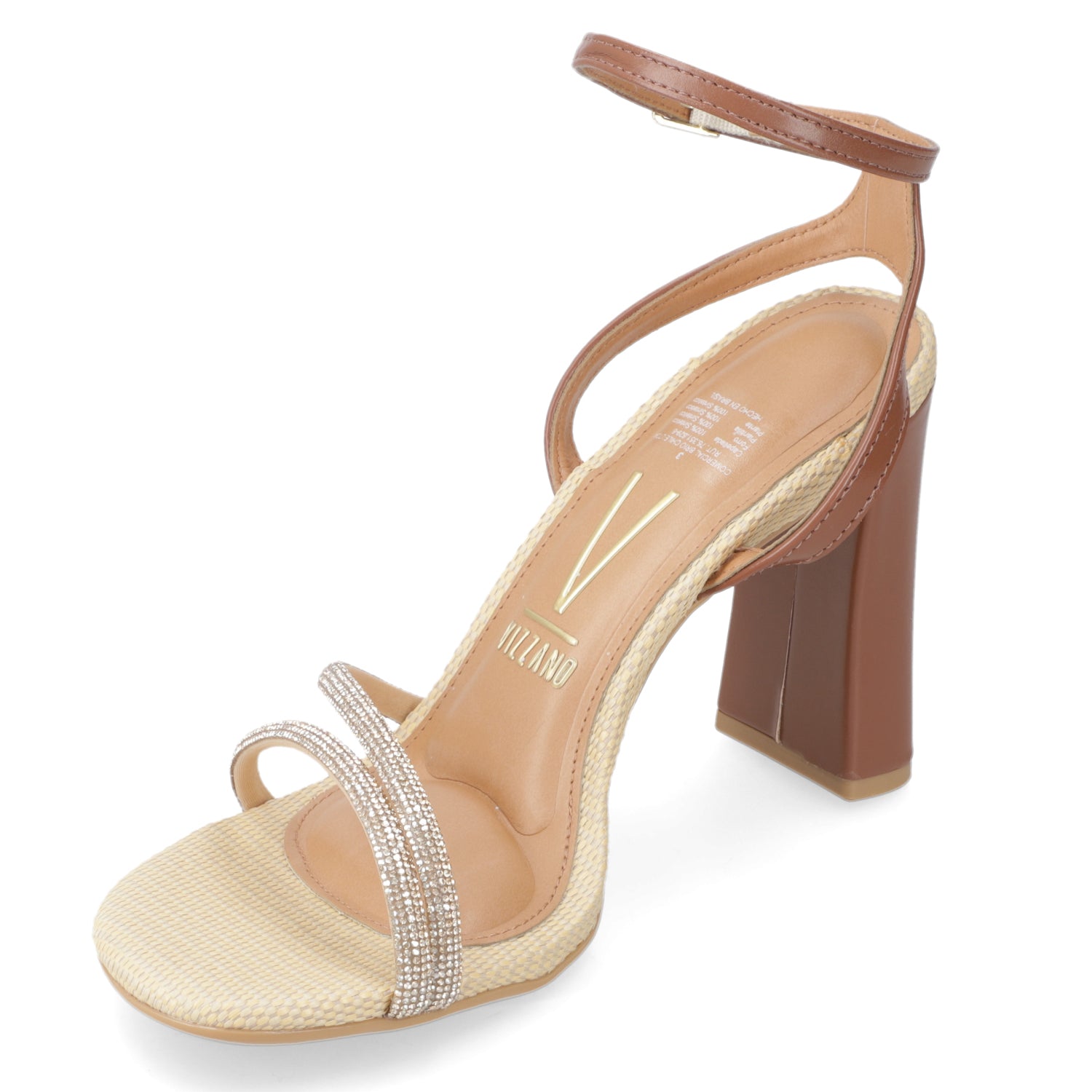 Sandalia Taco Ancho Alto Café Vizzano