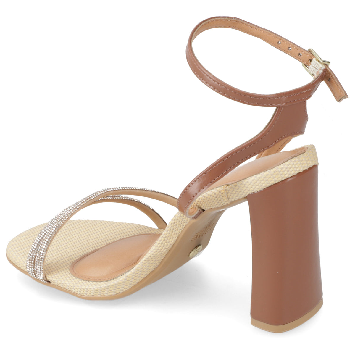 Sandalia Taco Ancho Alto Café Vizzano