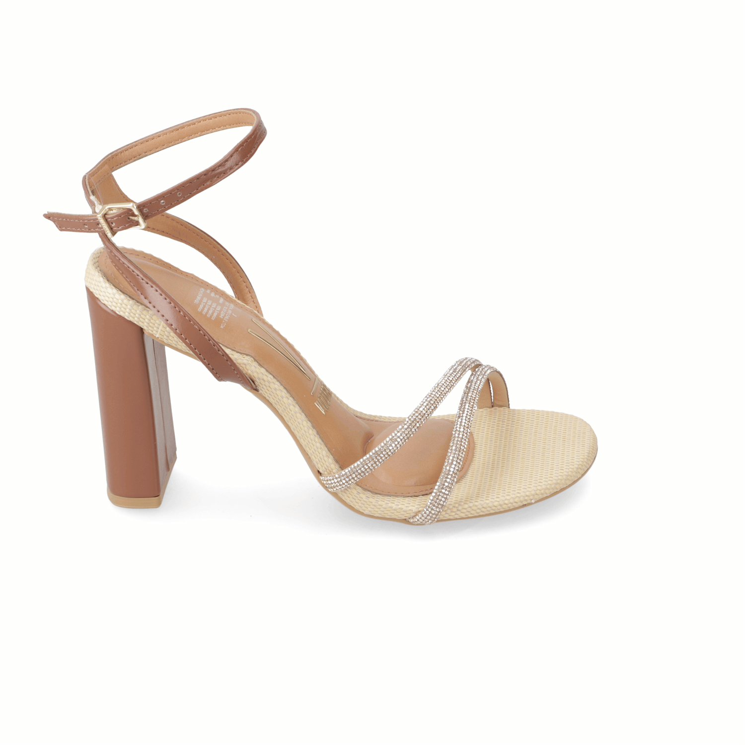 Sandalia Taco Ancho Alto Café Vizzano