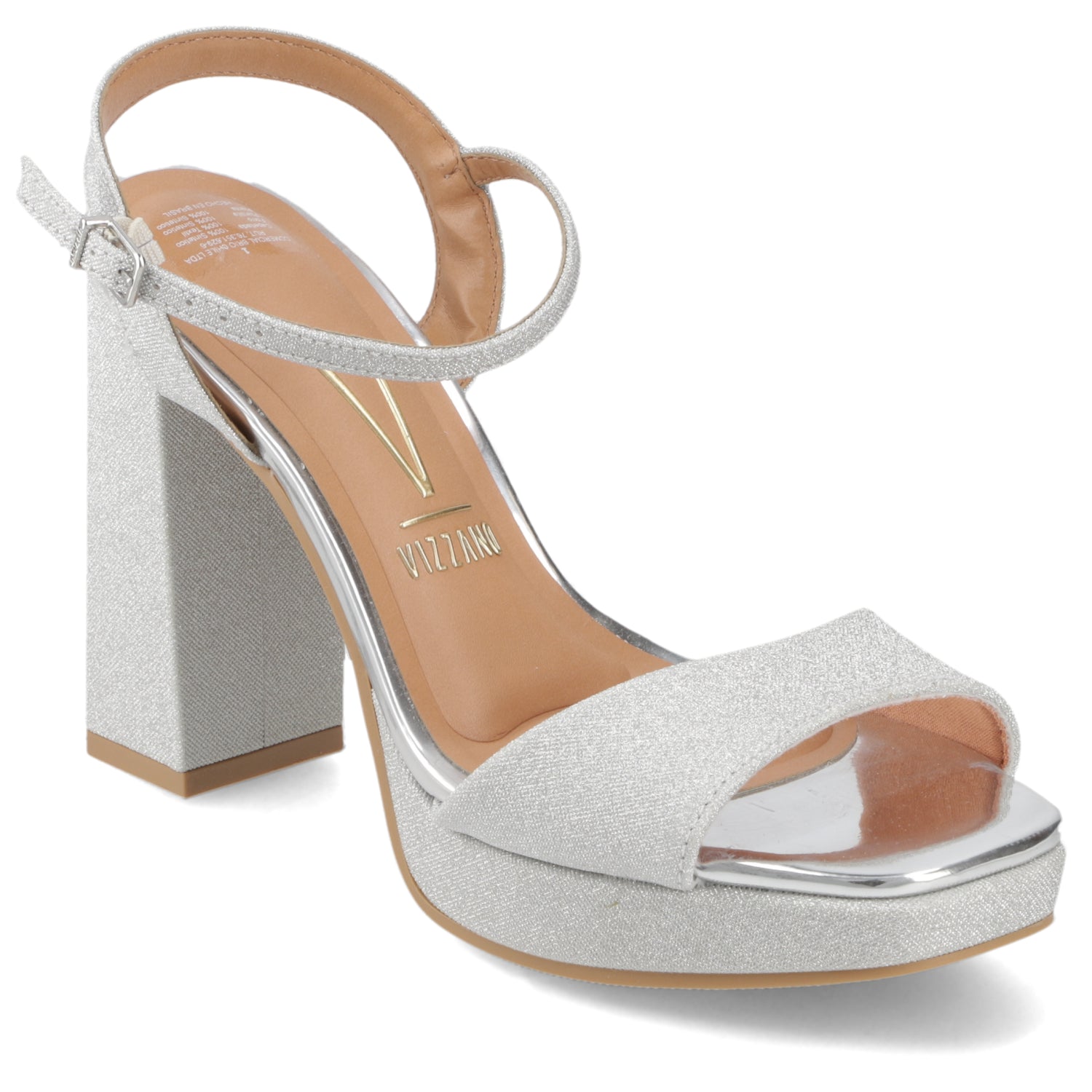 Sandalia Taco Plateado Vizzano