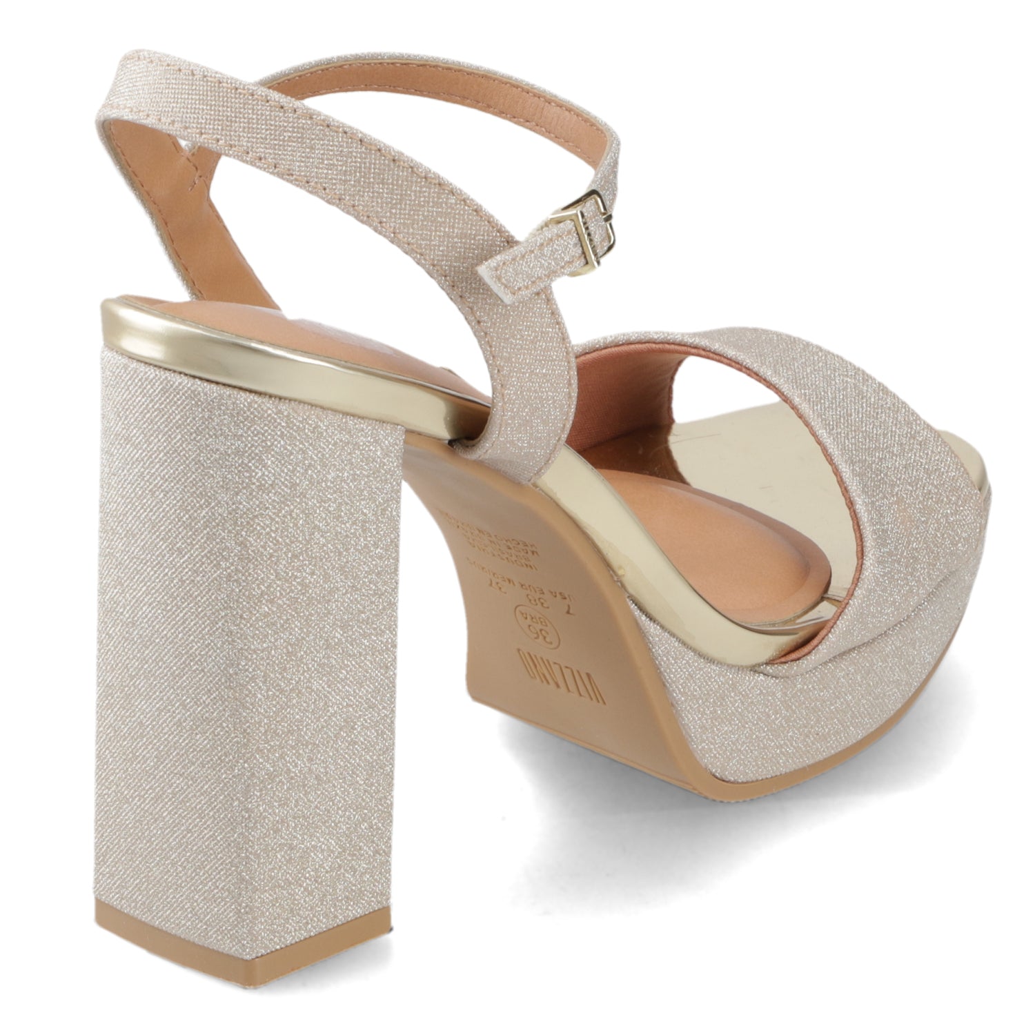 Sandalia Taco Dorado Vizzano