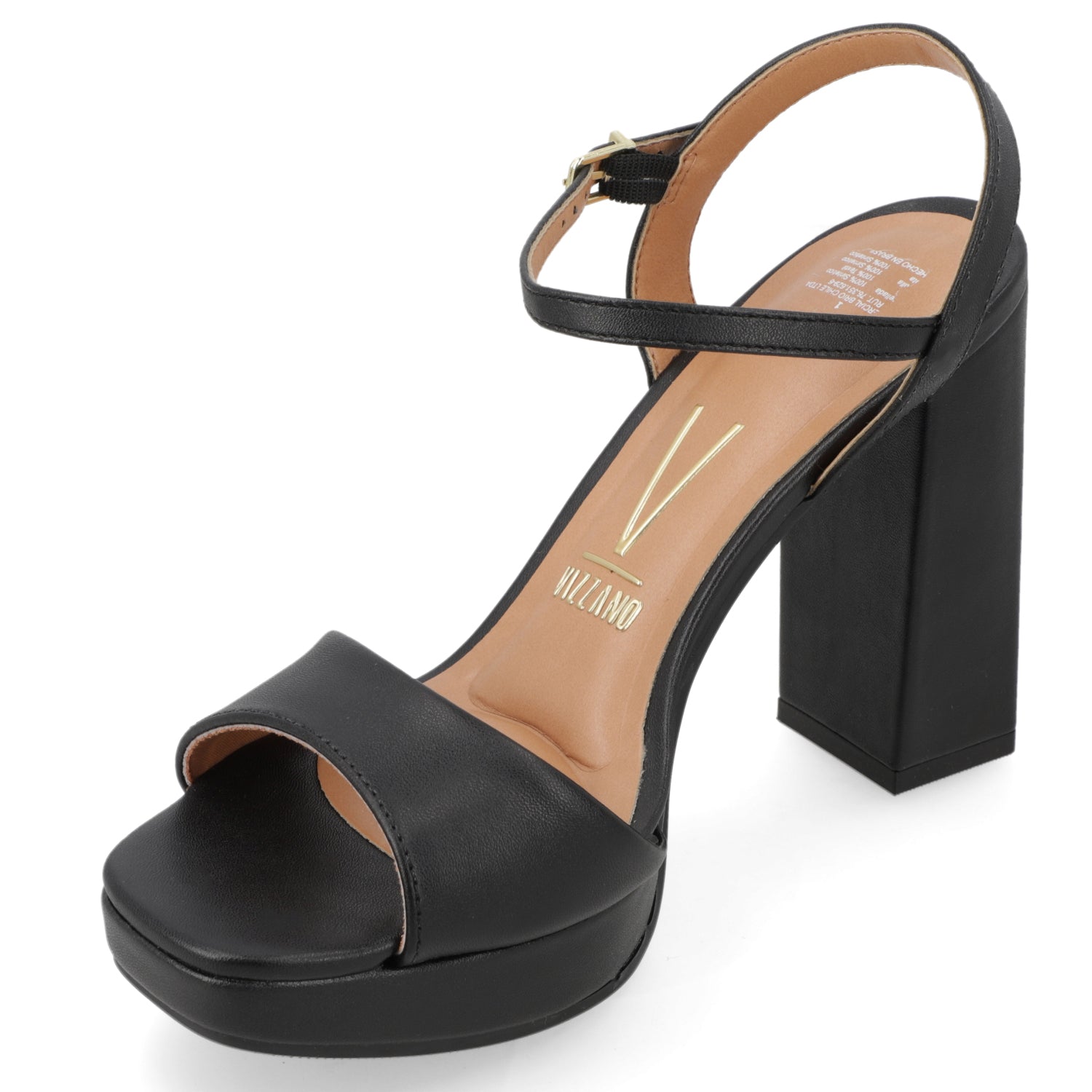 Sandalia Taco Ancho Alto Negro Vizzano Ecocuero 34 / Negro