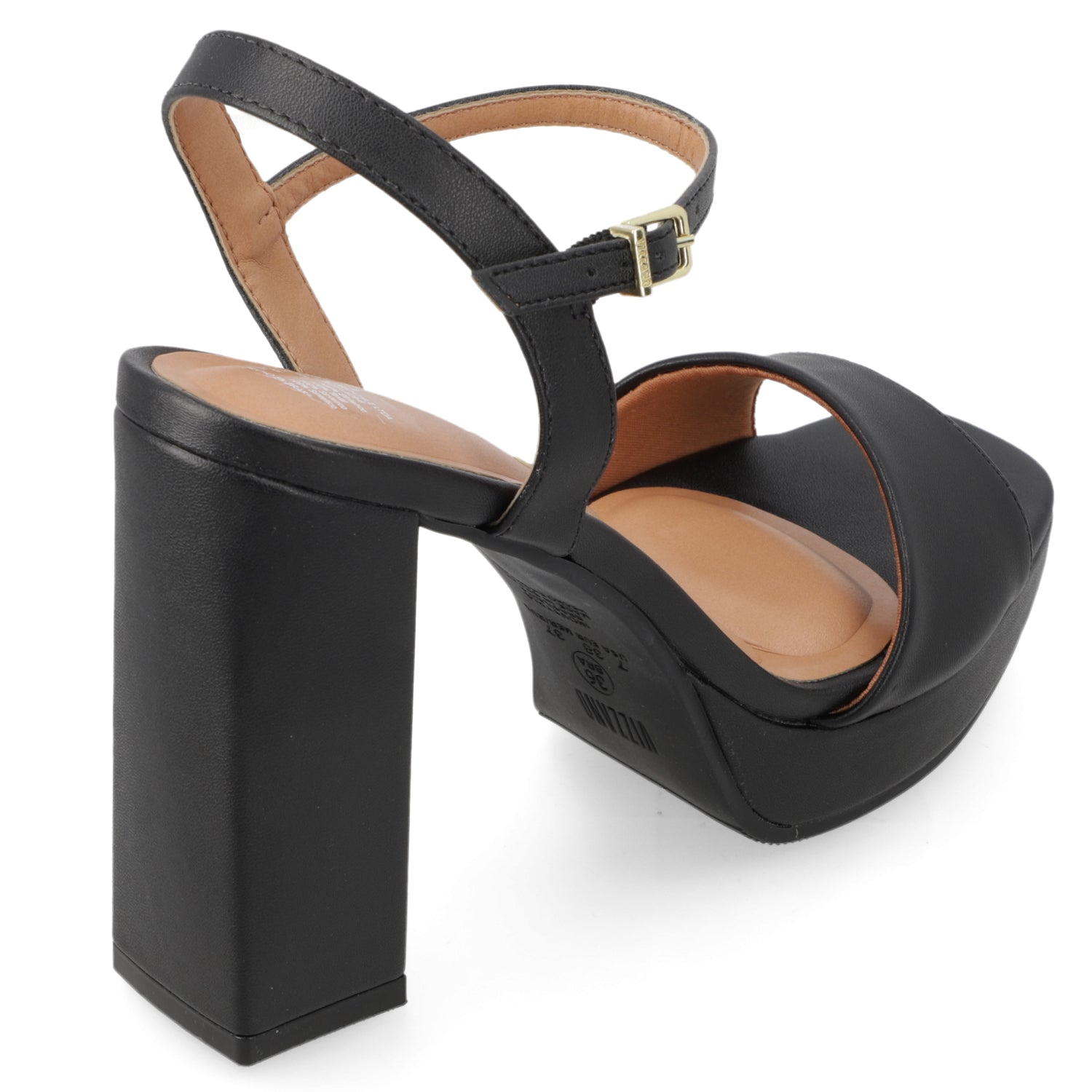 Sandalia Taco Ancho Alto Negro Vizzano Ecocuero 34 / Negro