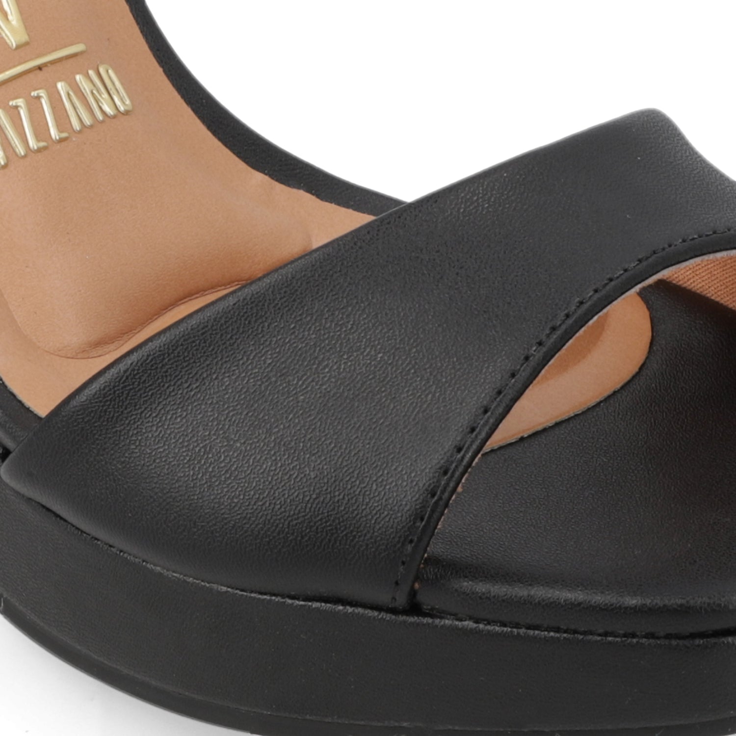 Sandalia Taco Ancho Alto Negro Vizzano Ecocuero 34 / Negro