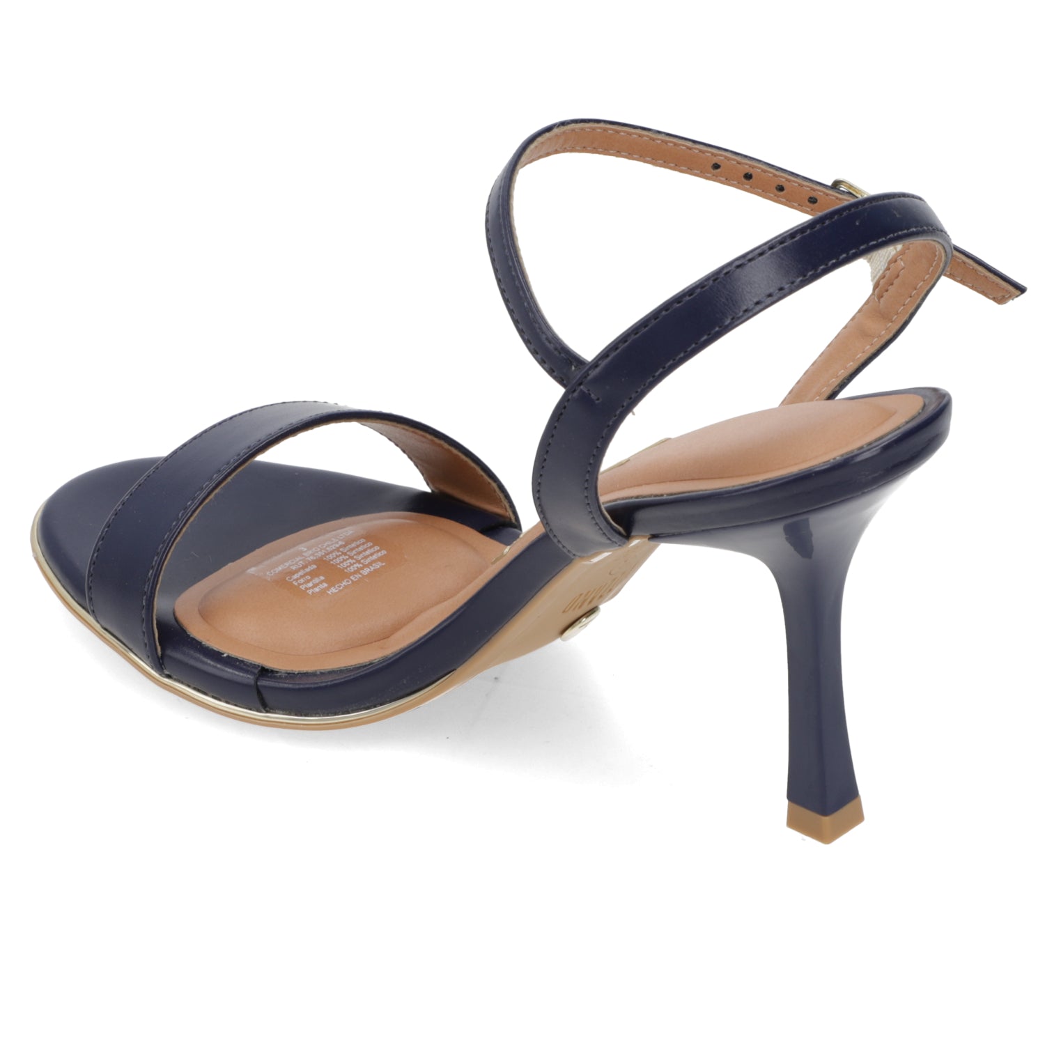 Sandalia Taco Aguja Alto Azul Marino Vizzano Ecocuero 34 / Azul Marino