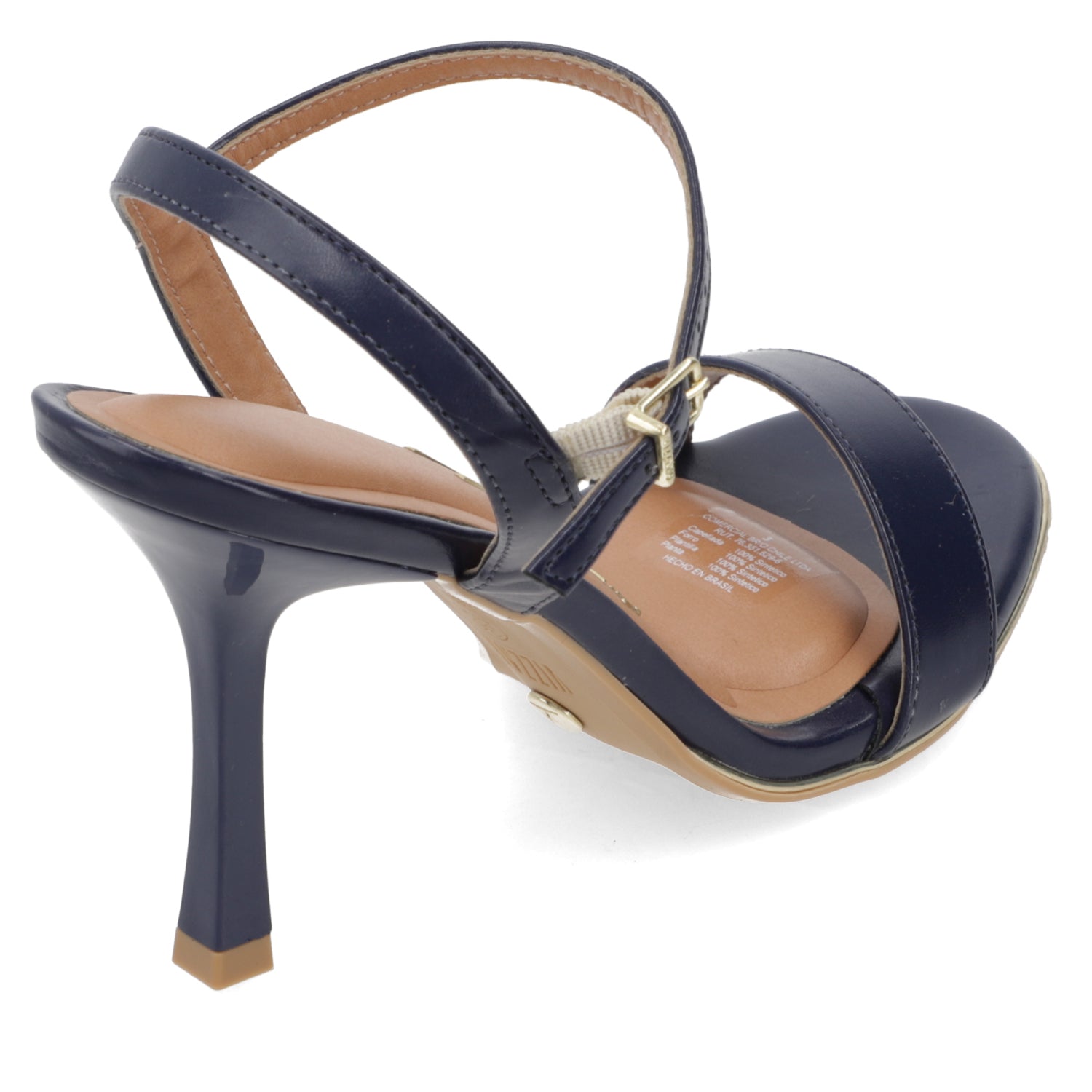 Sandalia Taco Aguja Alto Azul Marino Vizzano Ecocuero 34 / Azul Marino