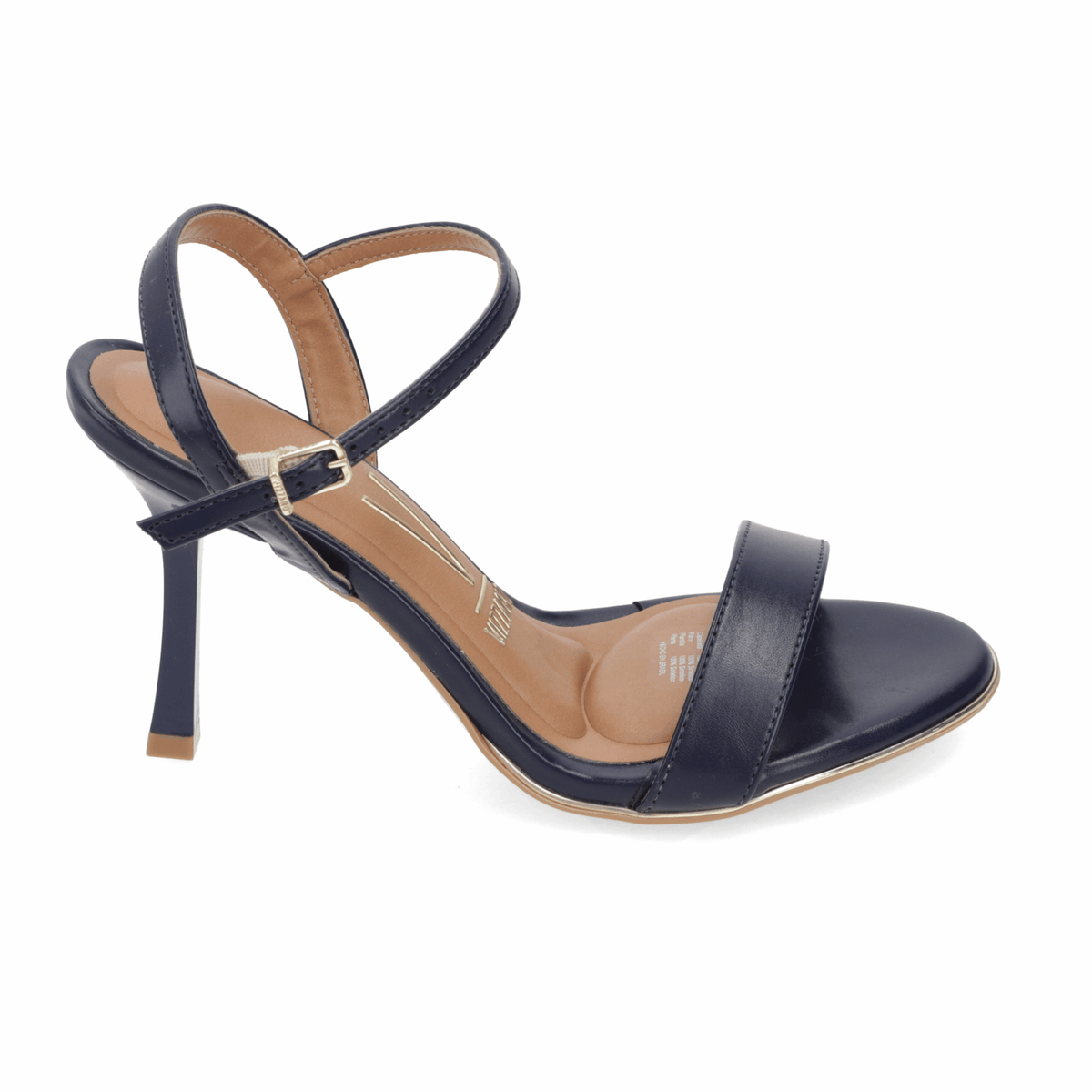 Sandalia Taco Aguja Alto Azul Marino Vizzano Ecocuero 34 / Azul Marino