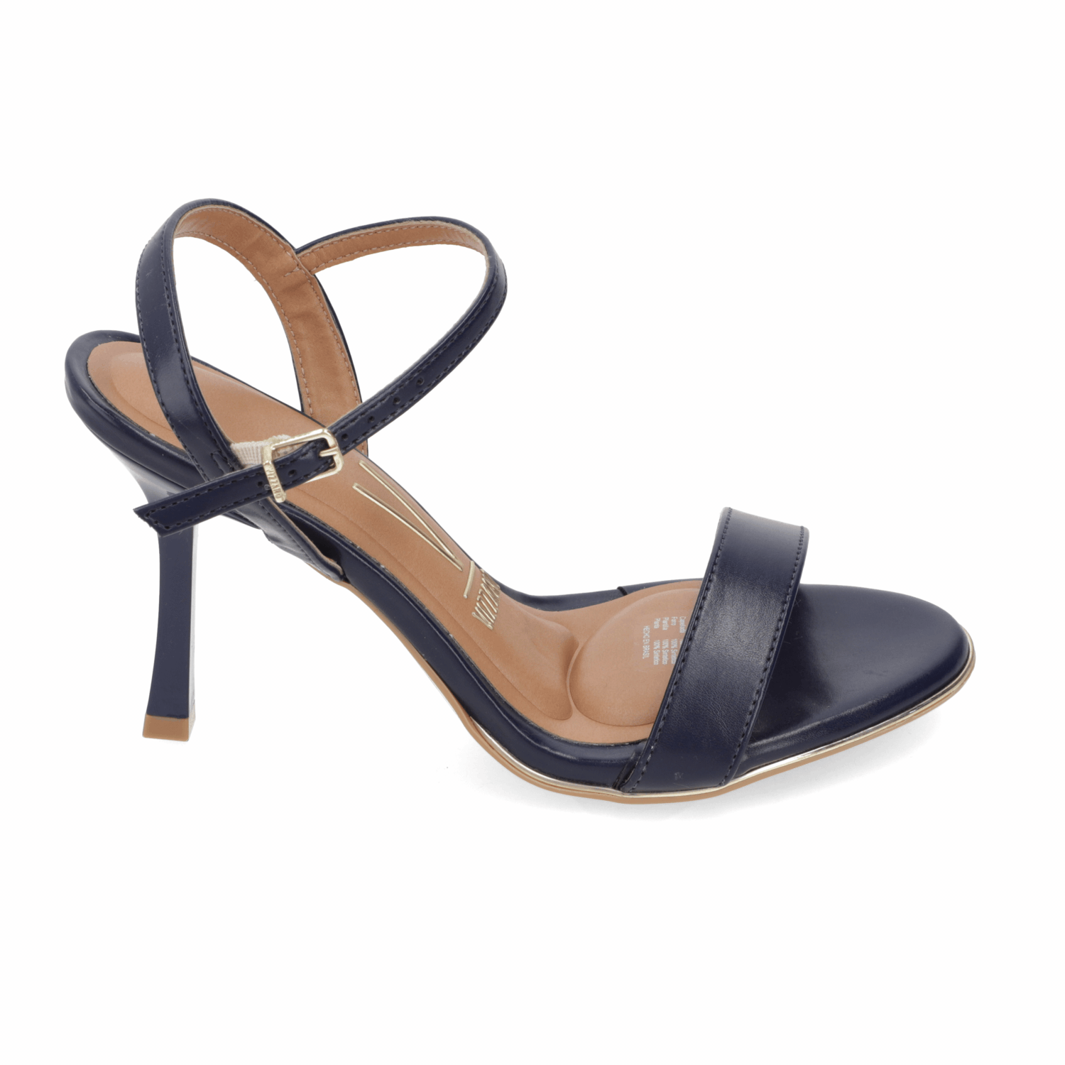 Sandalia Taco Aguja Alto Azul Marino Vizzano Ecocuero 34 / Azul Marino