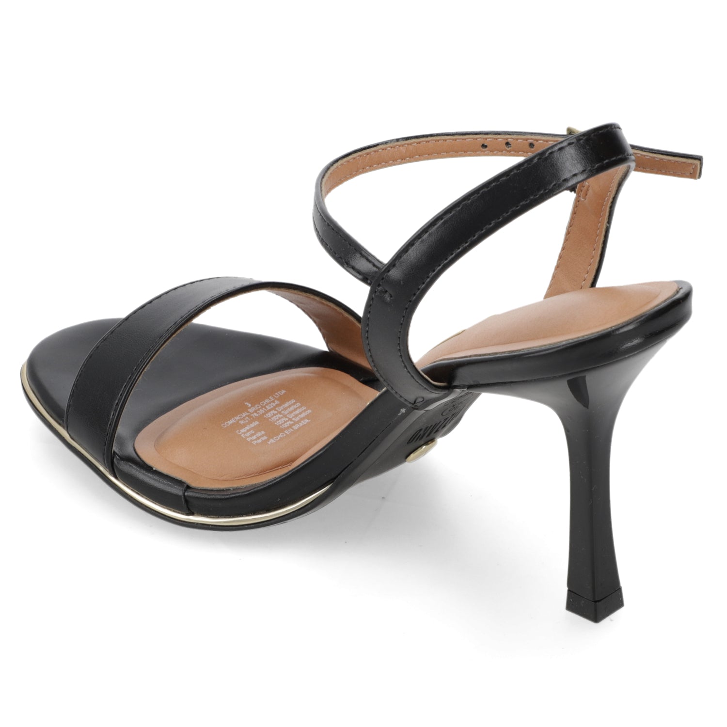 Sandalia Taco Aguja Alto Negro Vizzano Ecocuero 34 / Negro