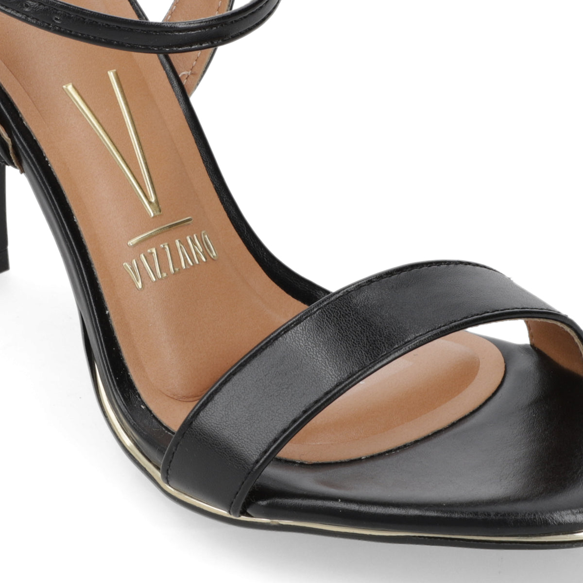 Sandalia Taco Aguja Alto Negro Vizzano Ecocuero 34 / Negro