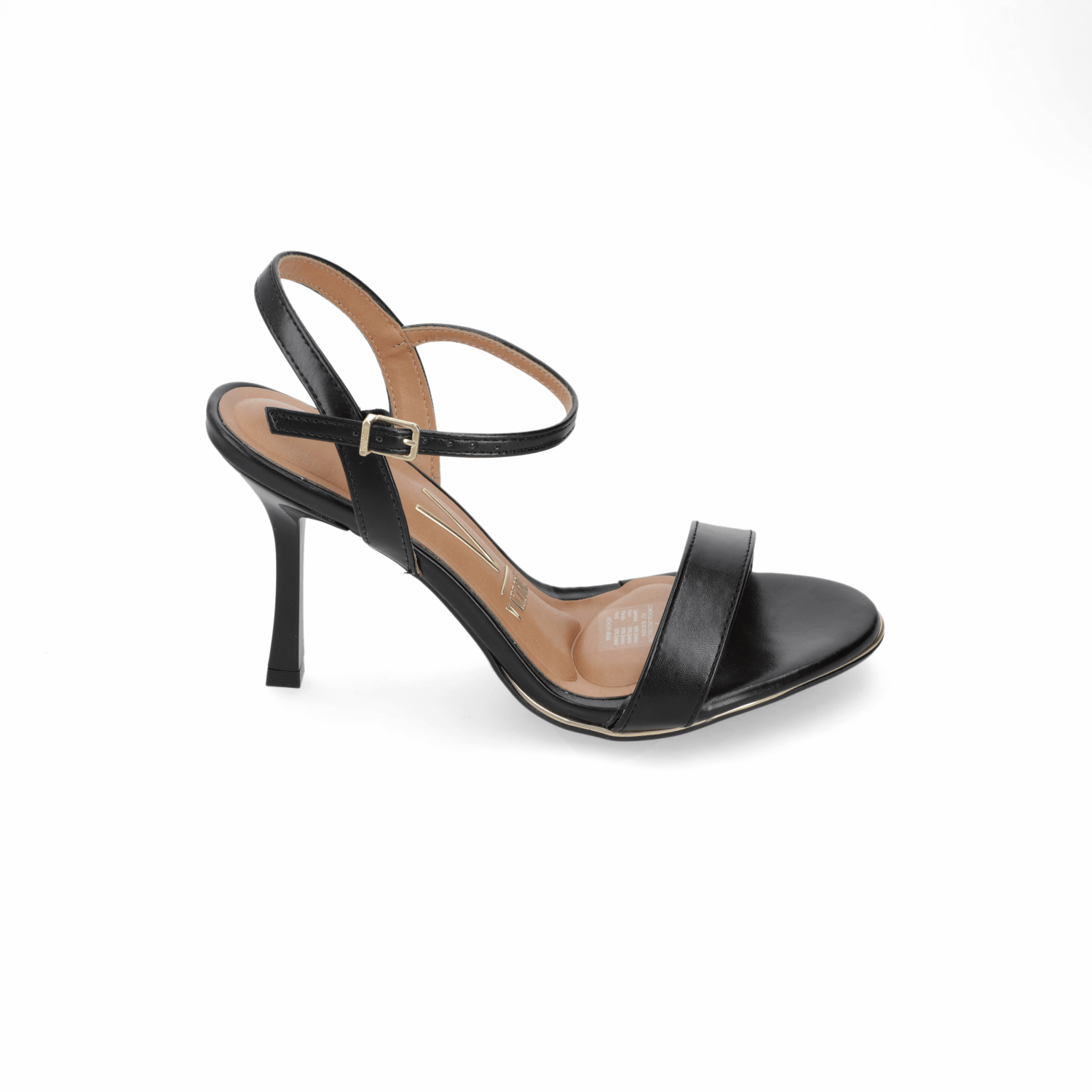 Sandalia Taco Aguja Alto Negro Vizzano Ecocuero 34 / Negro