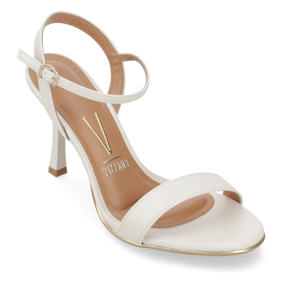 Sandalia Taco Aguja Alto Blanco OFF Vizzano Ecocuero 34 / Blanco OFF