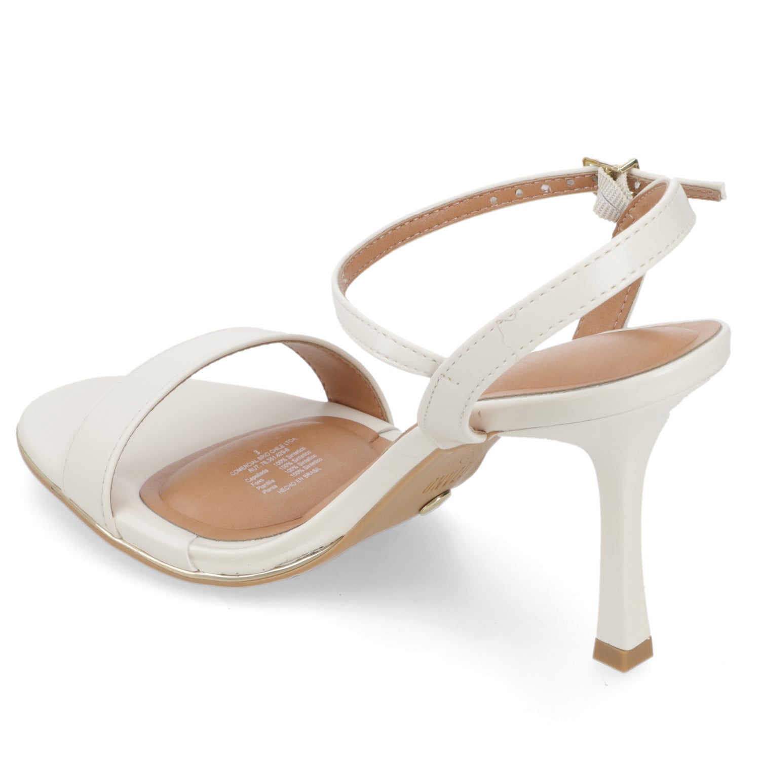 Sandalia Taco Aguja Alto Blanco OFF Vizzano Ecocuero 34 / Blanco OFF