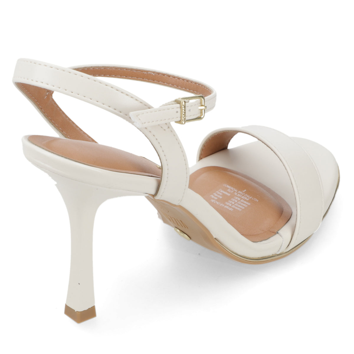 Sandalia Taco Aguja Alto Blanco OFF Vizzano Ecocuero 34 / Blanco OFF