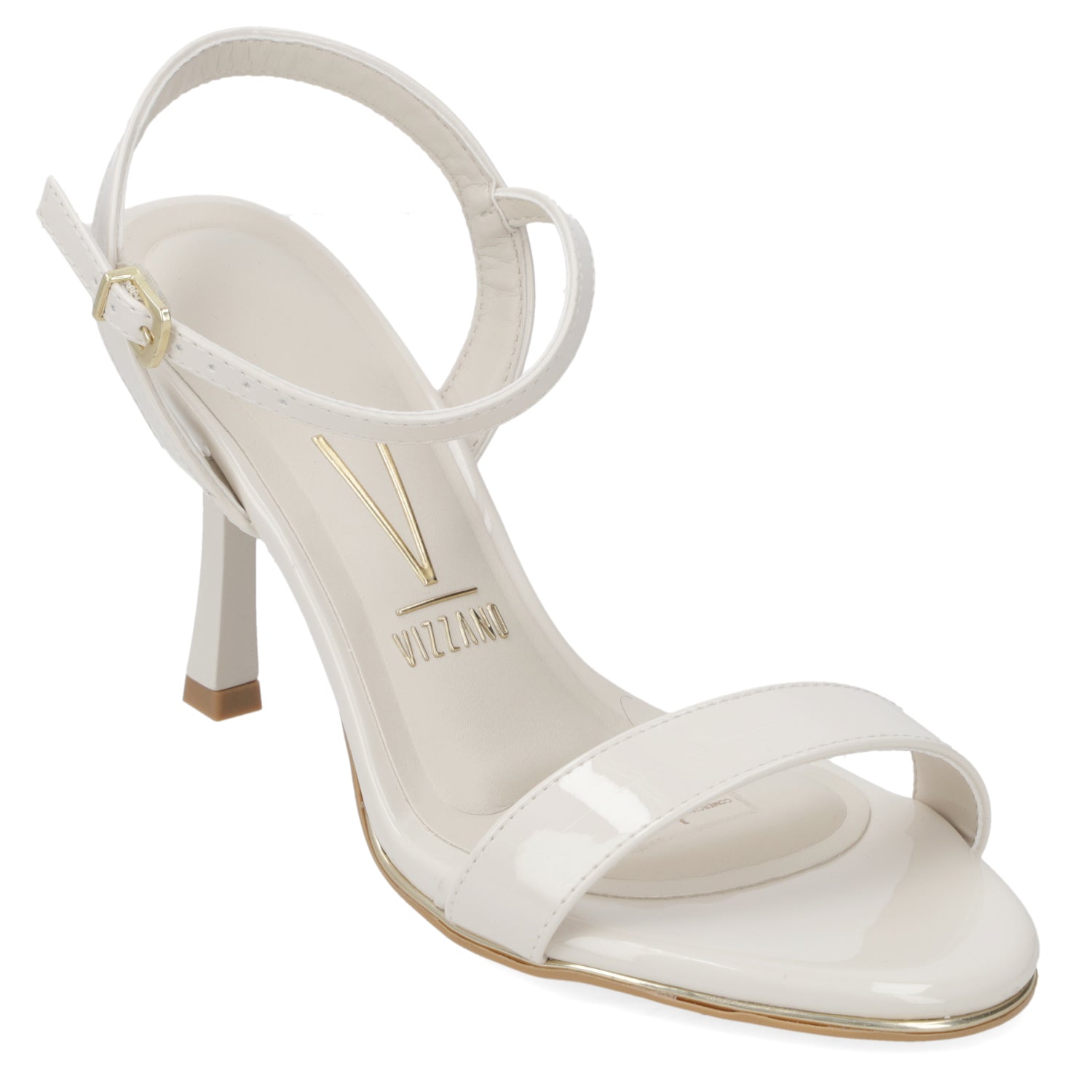Sandalias de Novia Taco Medio Blanco OFF Vizzano