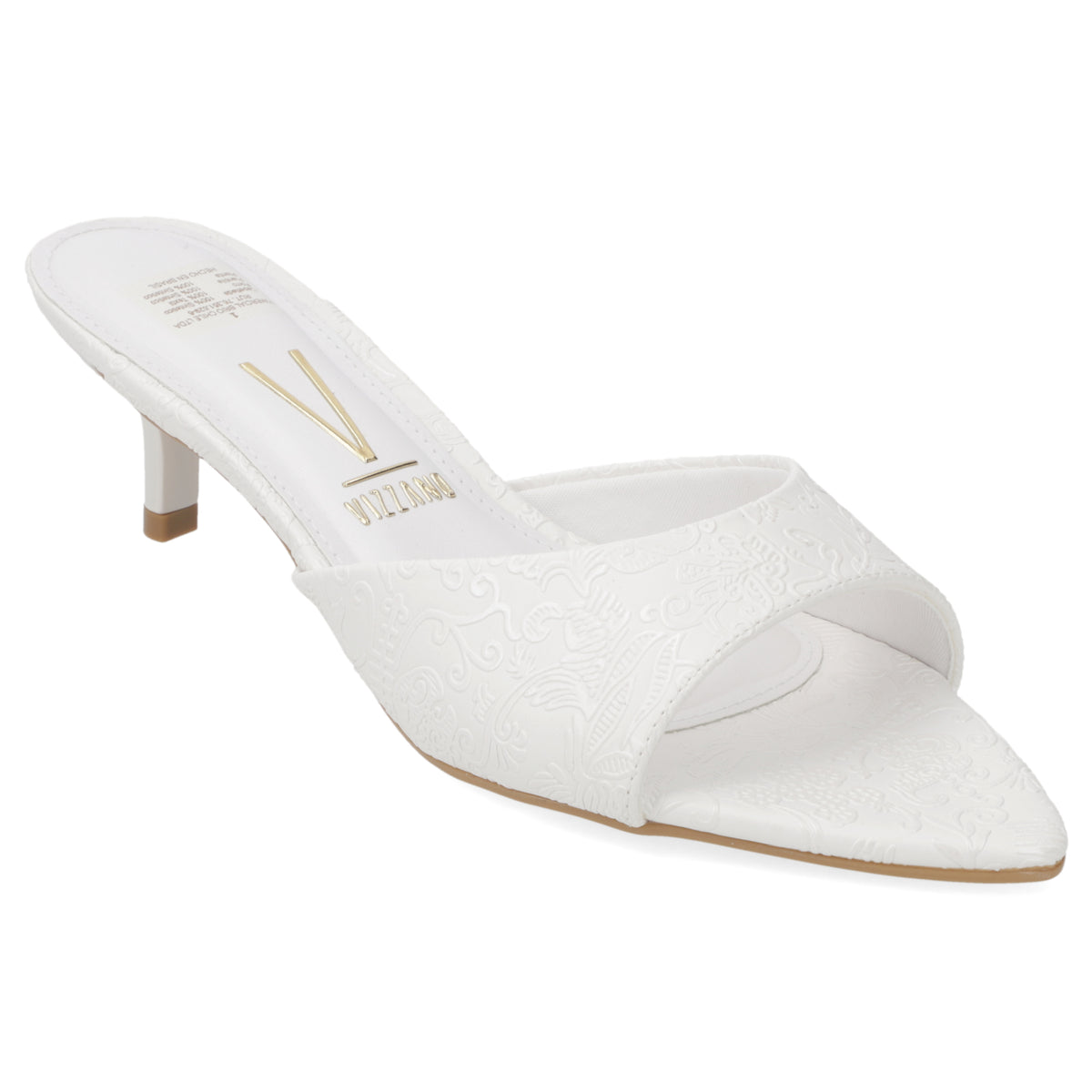 Sandalias de Novia Taco Bajo Blanco Vizzano