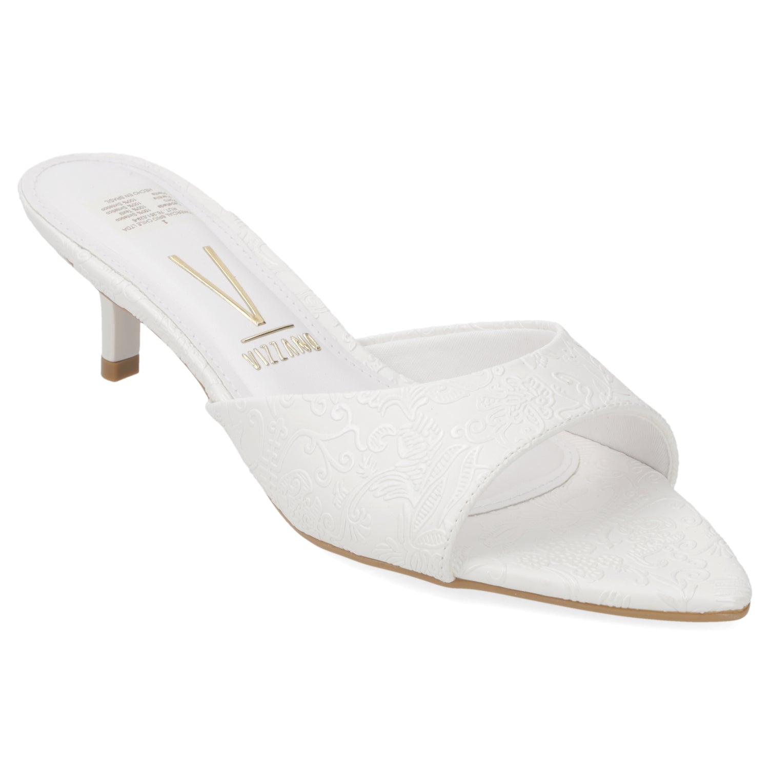 Sandalias de Novia Taco Bajo Blanco Vizzano