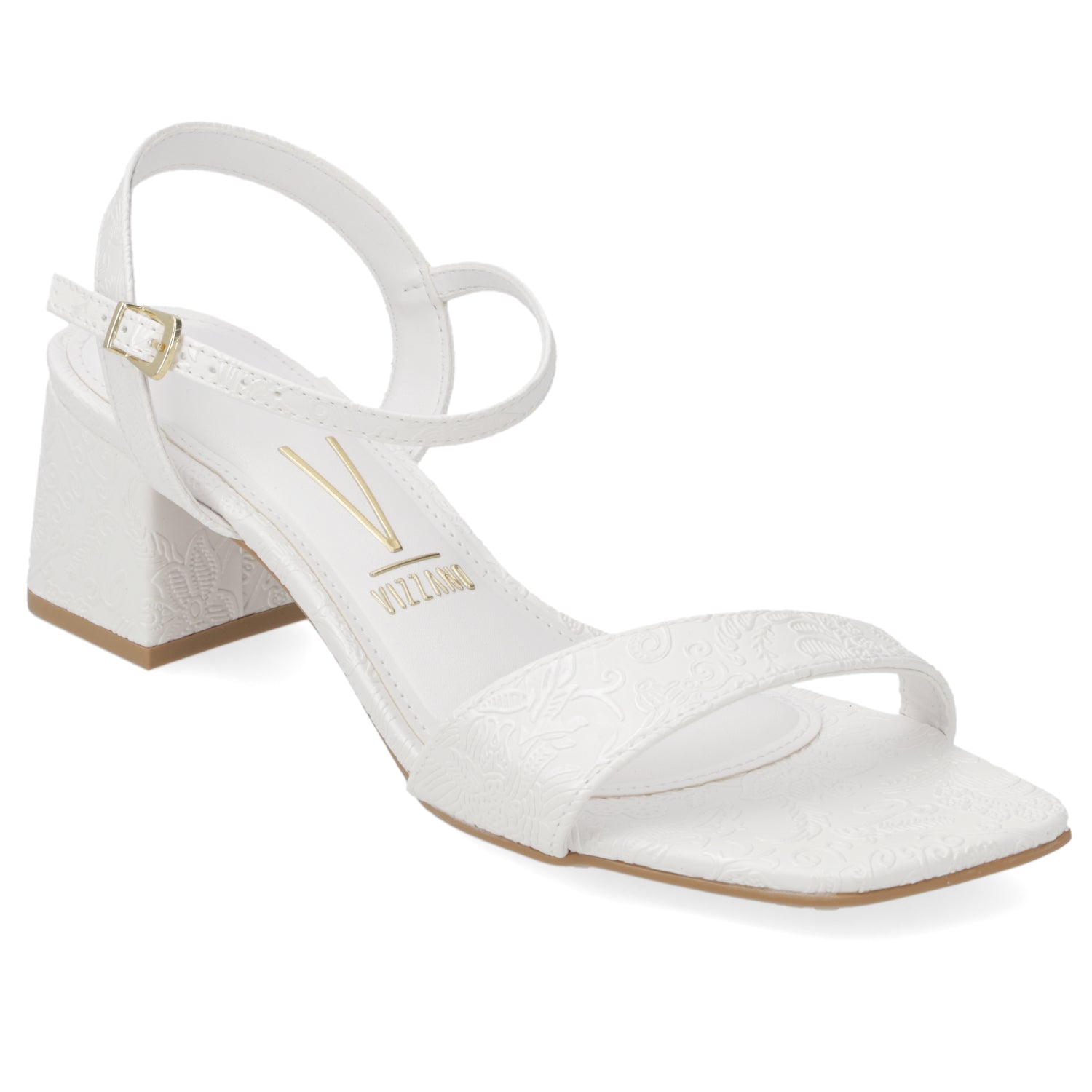 Sandalias de Novia Taco Ancho Bajo Blanco Vizzano 35 / Blanco