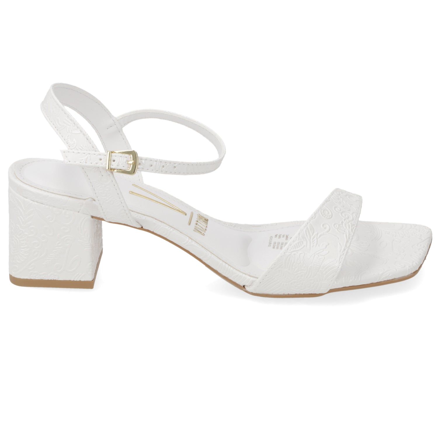 Sandalias de Novia Taco Ancho Bajo Blanco Vizzano 35 / Blanco