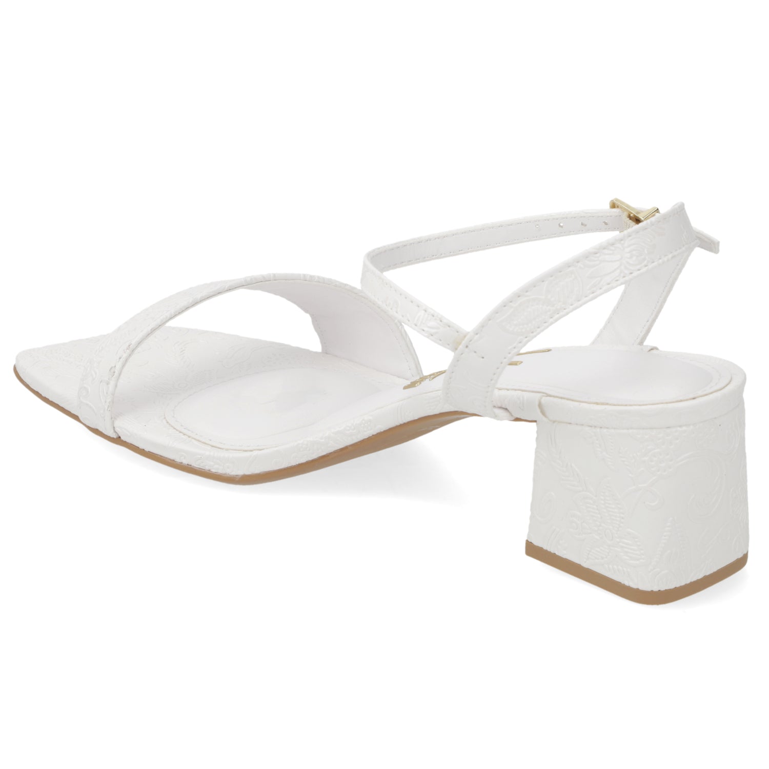 Sandalias de Novia Taco Ancho Bajo Blanco Vizzano 35 / Blanco