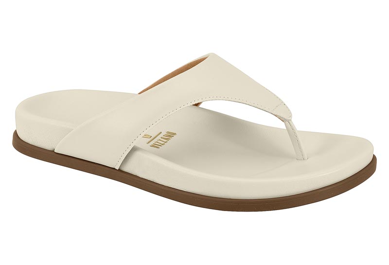 Sandalia Mujer Taco Medio Tipo Ojota Blanca Off Vizzano