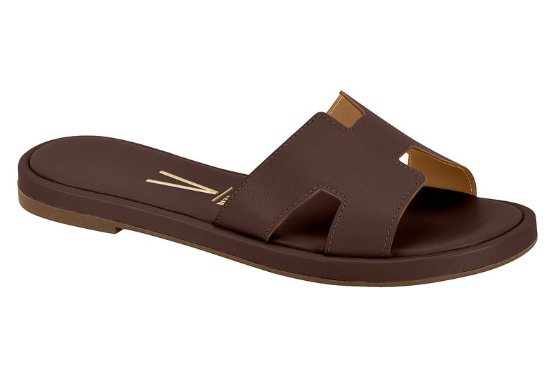 Sandalia Mujer Taco Medio Tira H Chocolate Vizzano