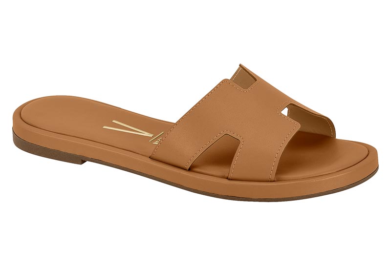 Sandalia Mujer Taco Medio Tira H Camel Vizzano