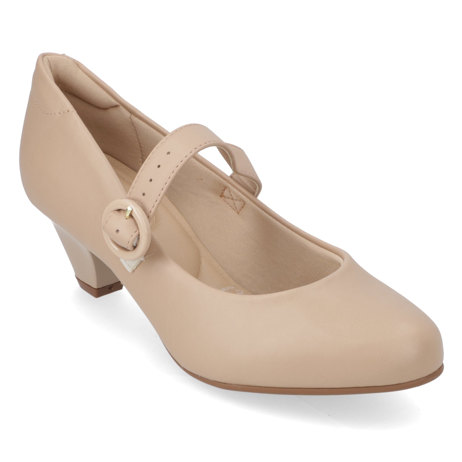 Zapato Taco Ancho 5 cm Beige Modare
