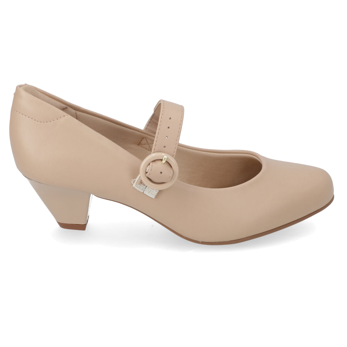 Zapato Taco Ancho 5 cm Beige Modare