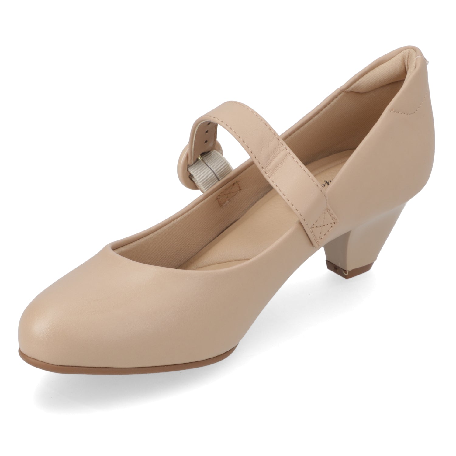 Zapato Taco Ancho 5 cm Beige Modare