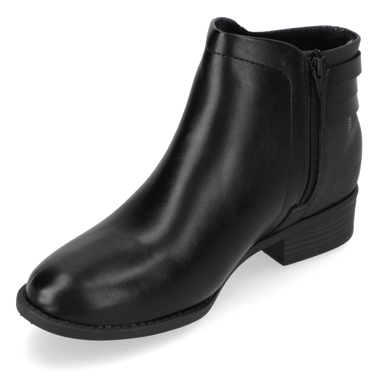 Botin Taco Ancho 3 cm Negro Modare