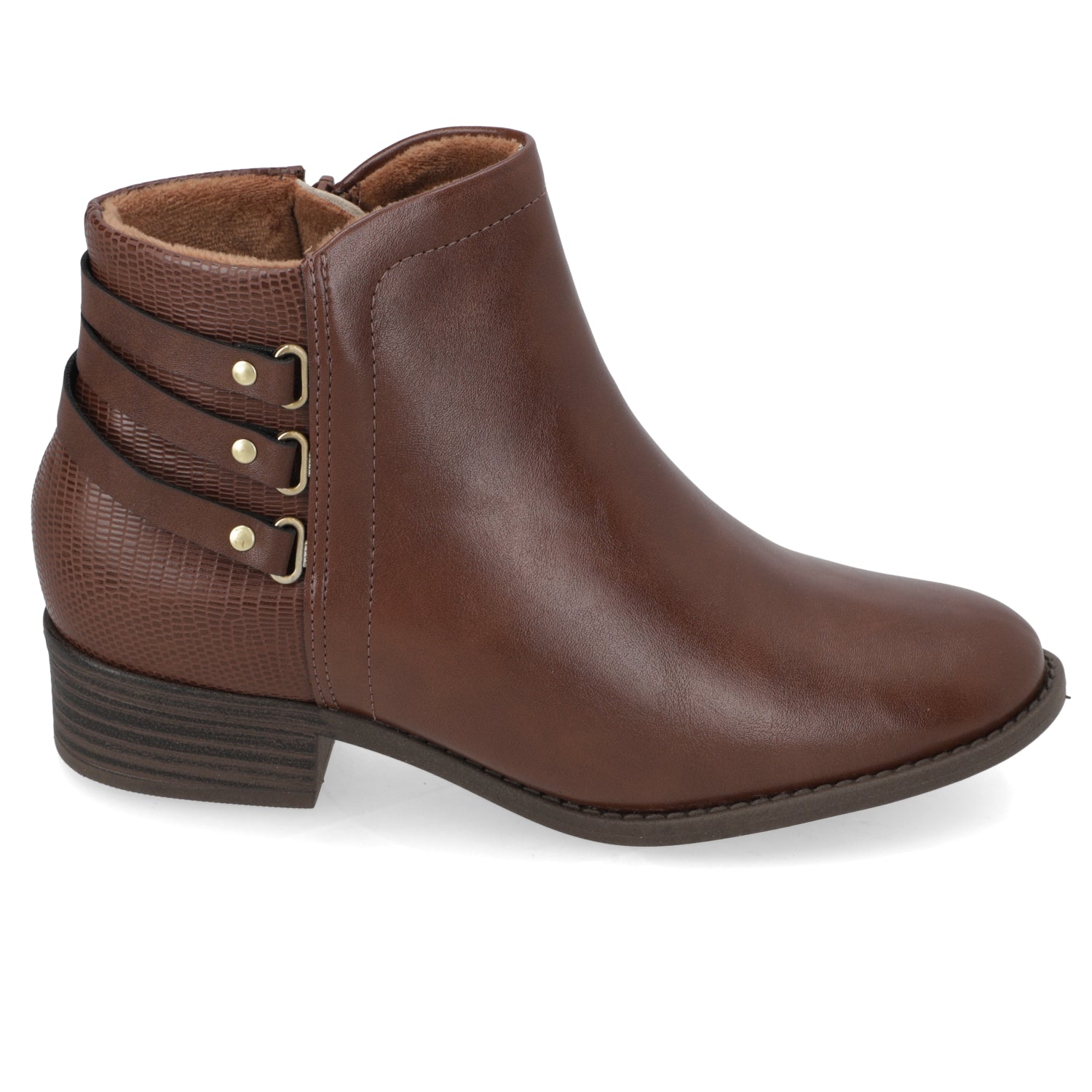 Botin Taco Ancho 3 cm Cafe Modare
