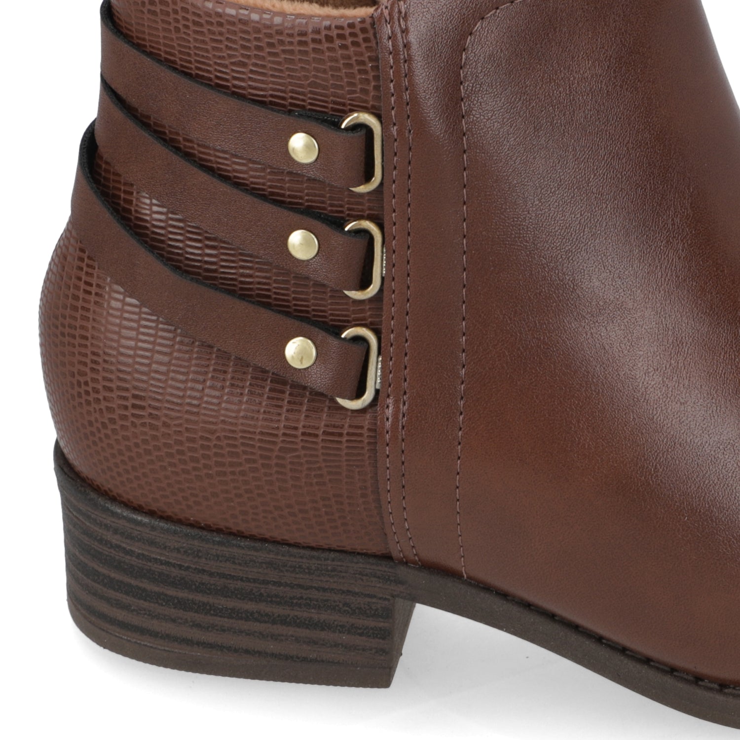 Botin Taco Ancho 3 cm Cafe Modare