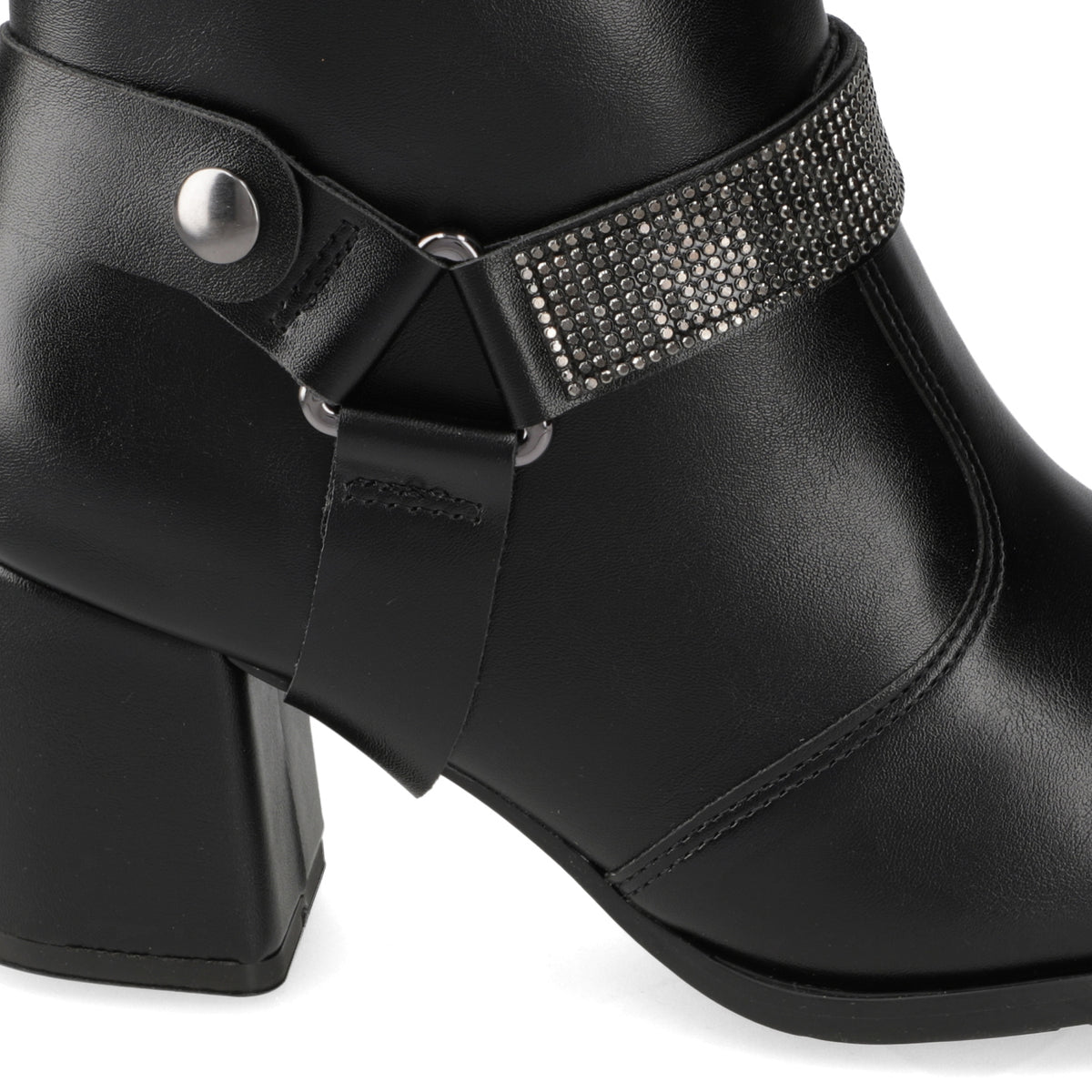 Botin Taco Ancho 7 cm Negro Modare 35 / Negro