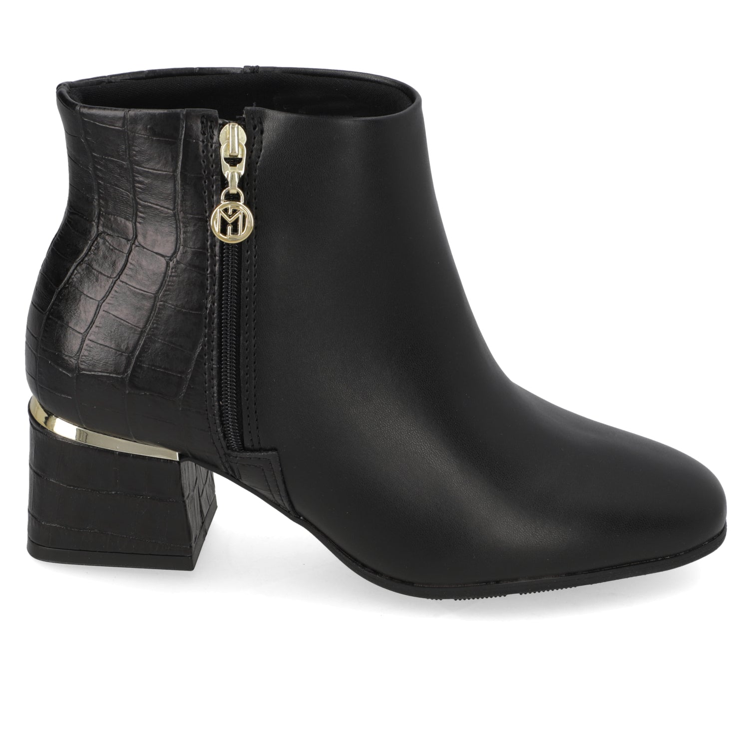 Botin Taco Ancho 5 cm Negro Modare